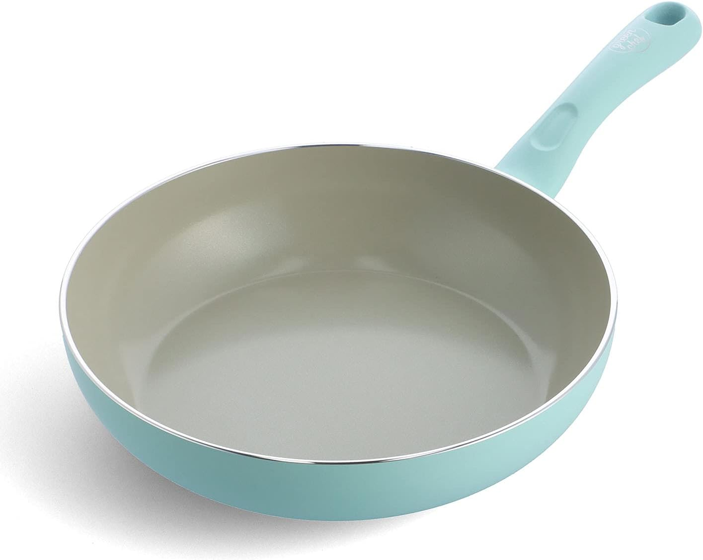 Greenpan Green Chef Fry Pan 10.2 Inches (26 Cm), IH Compatible, Ceramic Finish, Non-Stick Interior and Exterior for Easy Cleaning, Non-Toxic, Earth Color, Mint Green image number 7