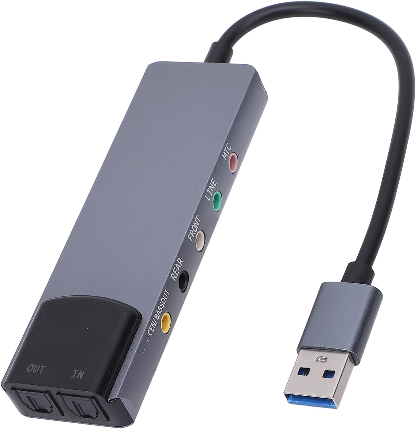 Dpofirs External Sound Card, 5.1/7.1 Channel Support, for TV, Speakers, HTPC Home Theater Setups, 48Khz Sample Rate, Mic / 3.5MM Sound/Optical Fiber Input image number 6