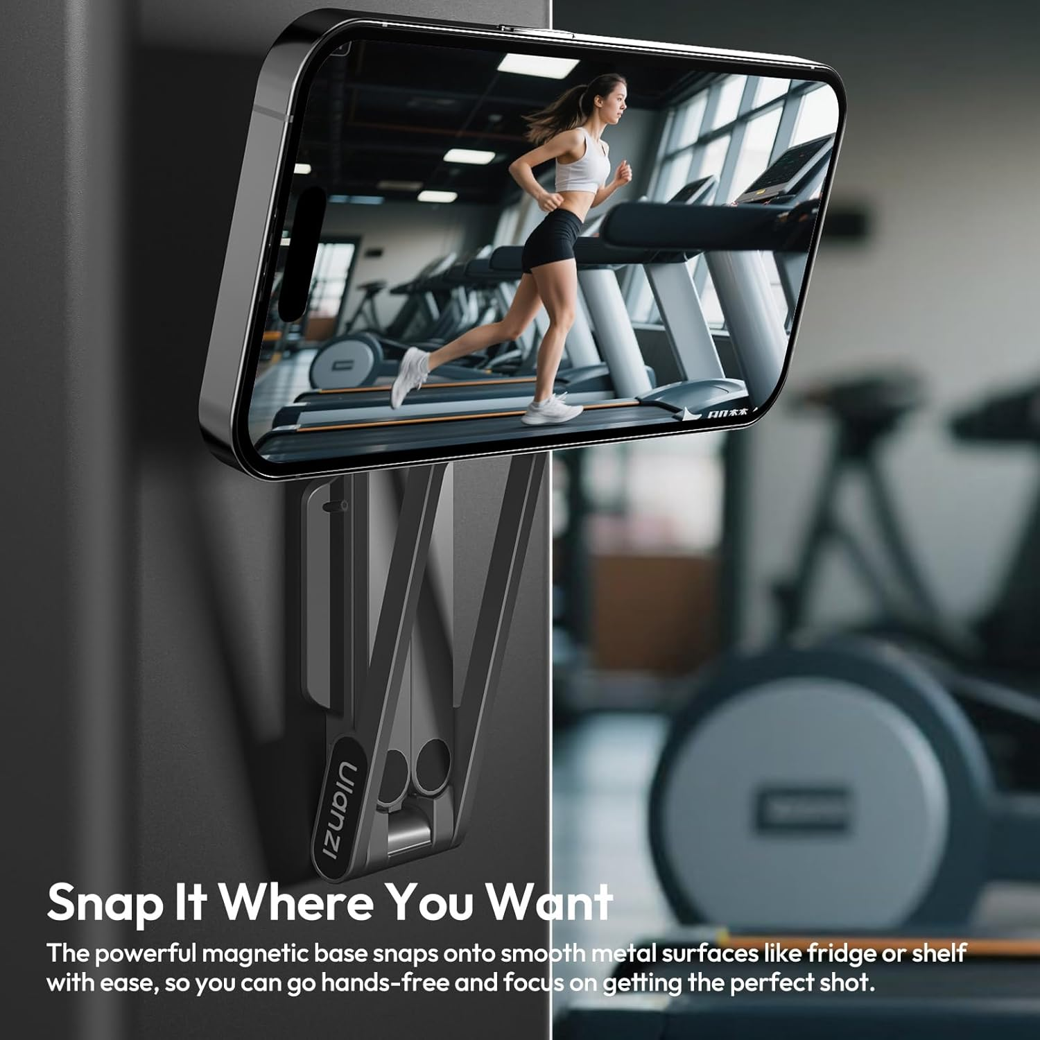 ULANZI MA38 Magnetic Cell Phone Tripod Aluminum, Carabiner-Shaped Phone Holder, Foldable Mini Tripod, Magnetic Quick Mount, Mini Selfie Stick Compatible with Iphone 17 16, 15, 14, 13, 12, Magsafe image number 1