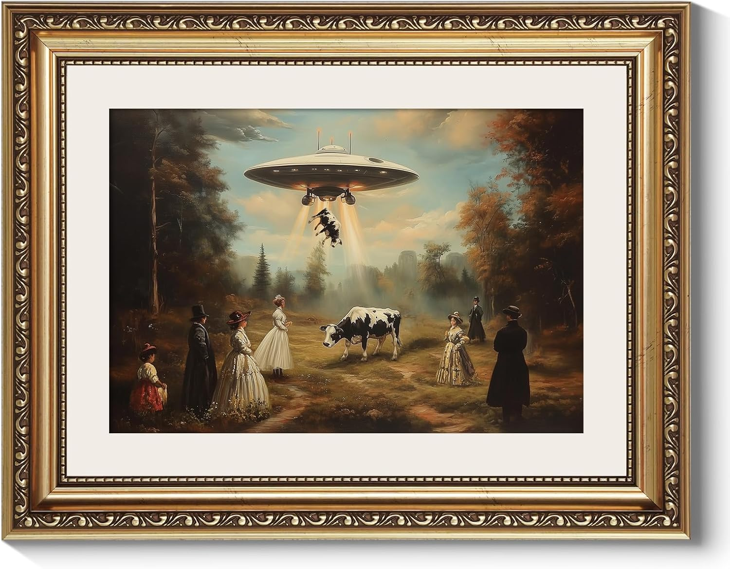 ARPEOTCY Vintage Gold Framed Wall Art Decor, 11X14 Inch Vase Still Life Painting Artwork, Classical Canvas Wall Art for Living Room Bedroom, Antique Farmhouse Kitchen Decor