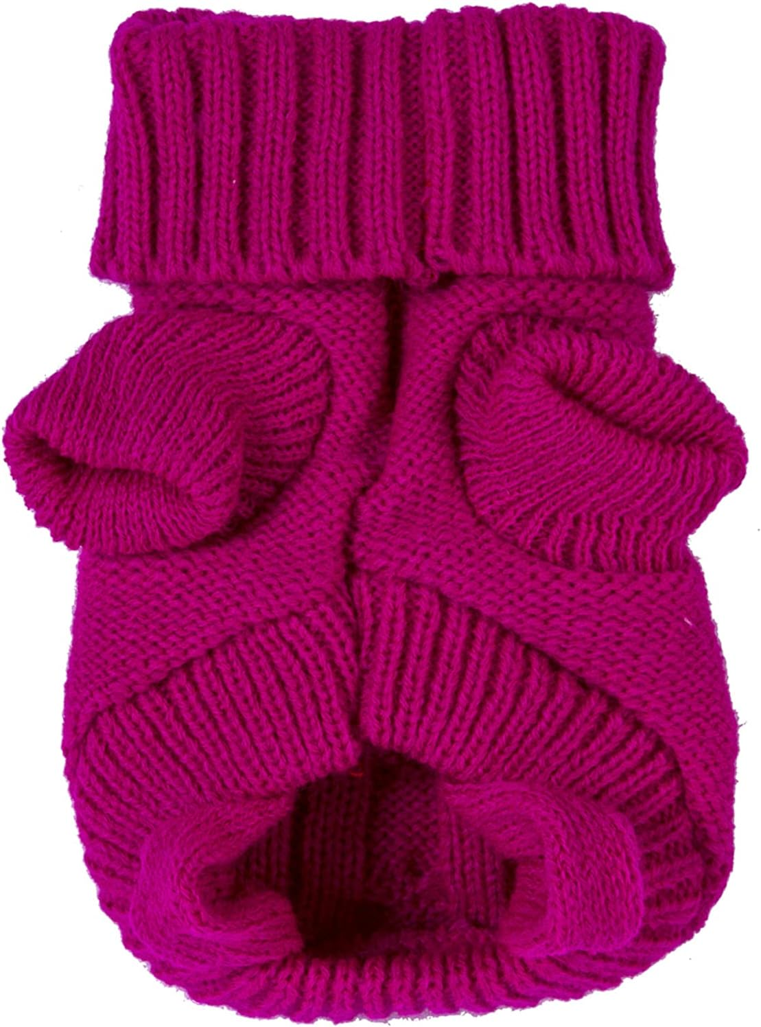 (Xs-Magenta) Small Dog Sweaters Knitted Warm Pet Cat Sweater, MH MOIHSING Soft Dog Jumpers Cute Turtleneck Knitwear Dog Sweatshirt Winter Puppy Coat Kitten Sweater Clothes for Small Dogs Doggie Cats image number 6