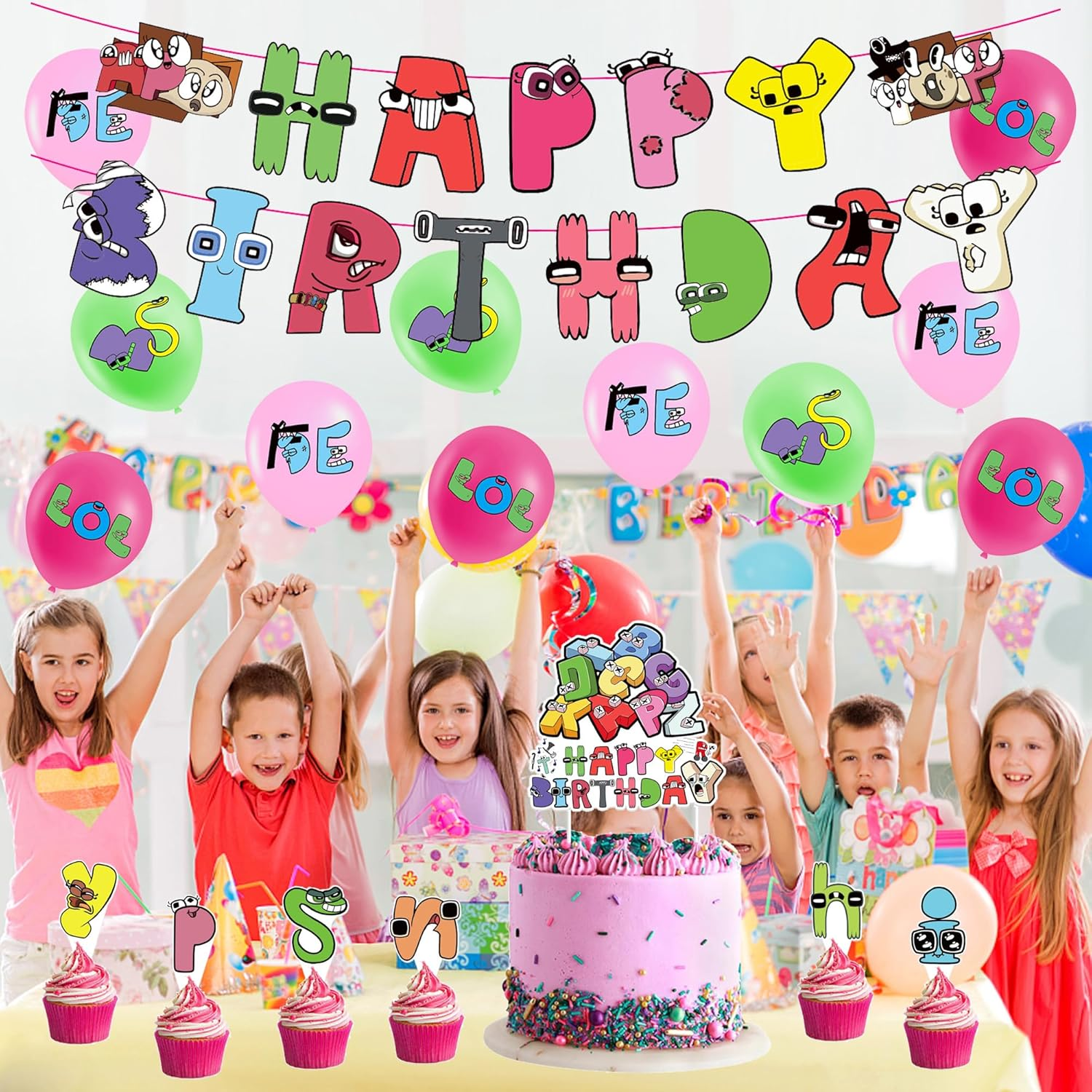 Alphabet Birthday Party Decoration Alphabet Lore Party Decoration Birthday Alphabet Birthday Balloons Alphabet Lore Balloons Birthday Alphabet Cake Topper Alphabet Lore Birthday Garland image number 4