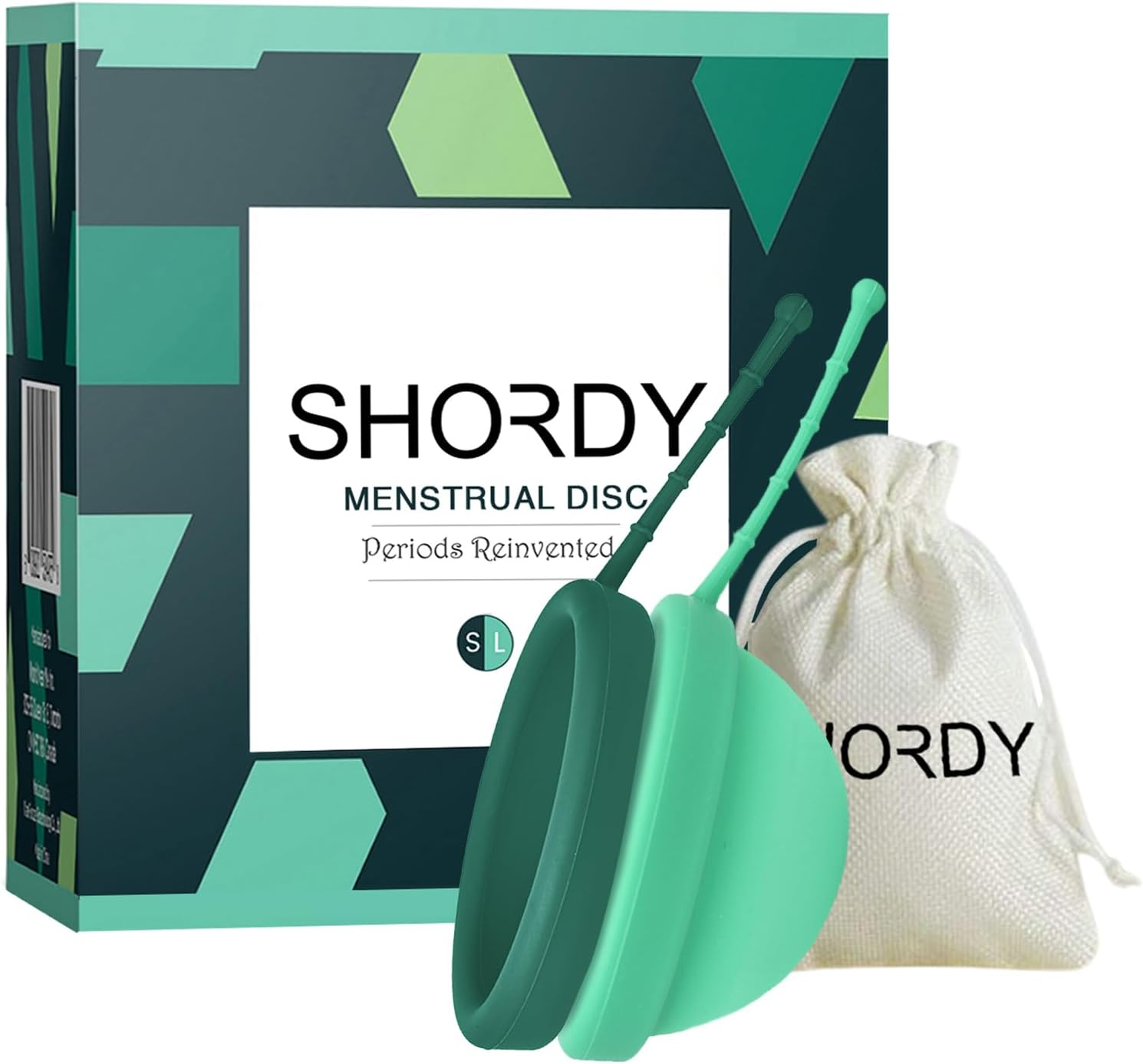 SHORDY Reusable Menstrual Disc Set of 2 (Small & Large), 100% Medical-Grade Silicone, Flexible & Leak-Free Period Disc, Eco Friendly Feminine Hygiene & Care | Tampons, Pads & Cups Alternative (Green) image number 1