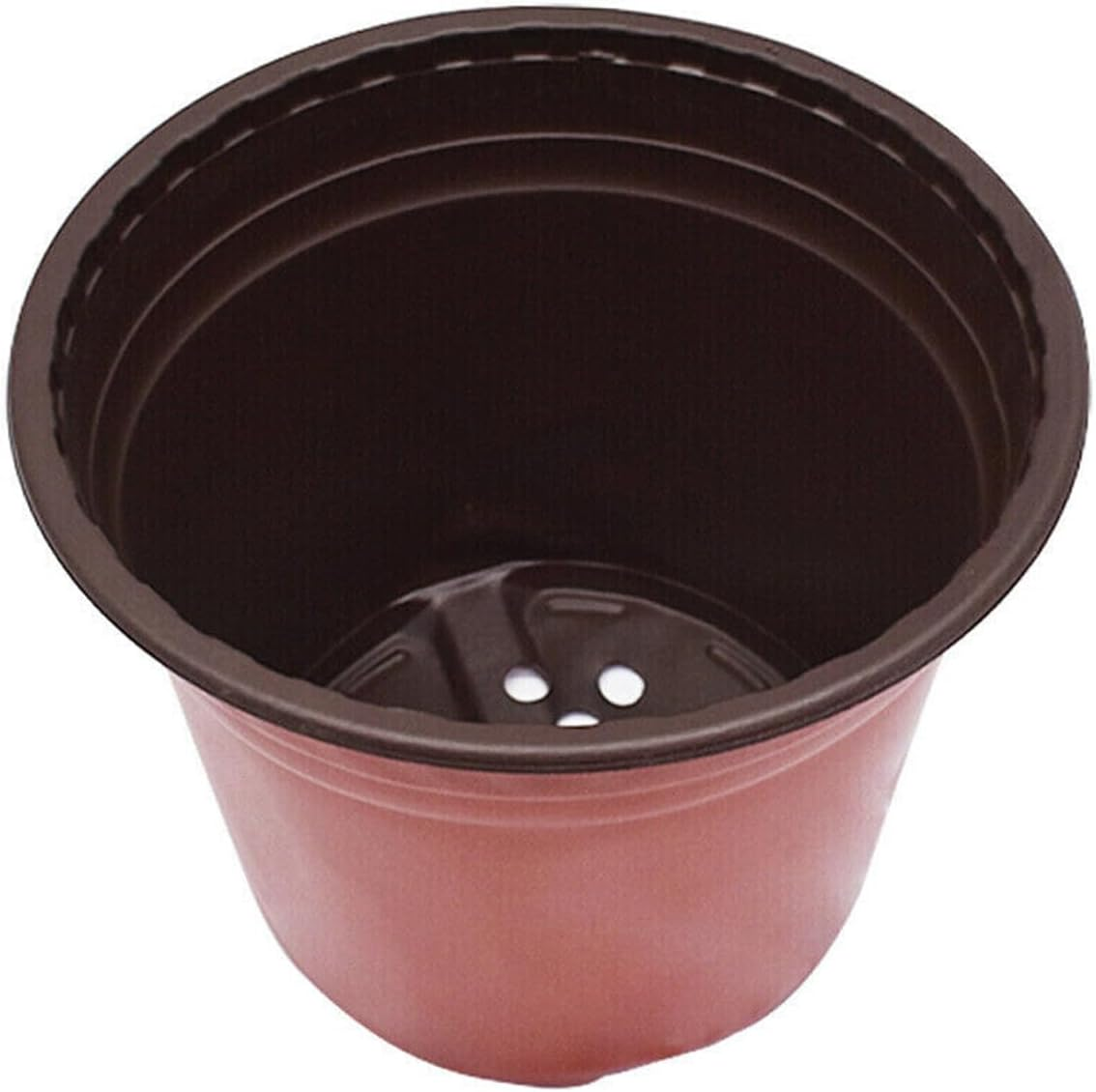 Leona Co 100 Packs Plastic Plants Nursery Pots, Flower Plant Growing Container Seed Starting Planter Flowerpot Bulk for Seedling Transplant Indoor Outdoor Supply, Garden Yard Park (12X8.2X10Cm) image number 1
