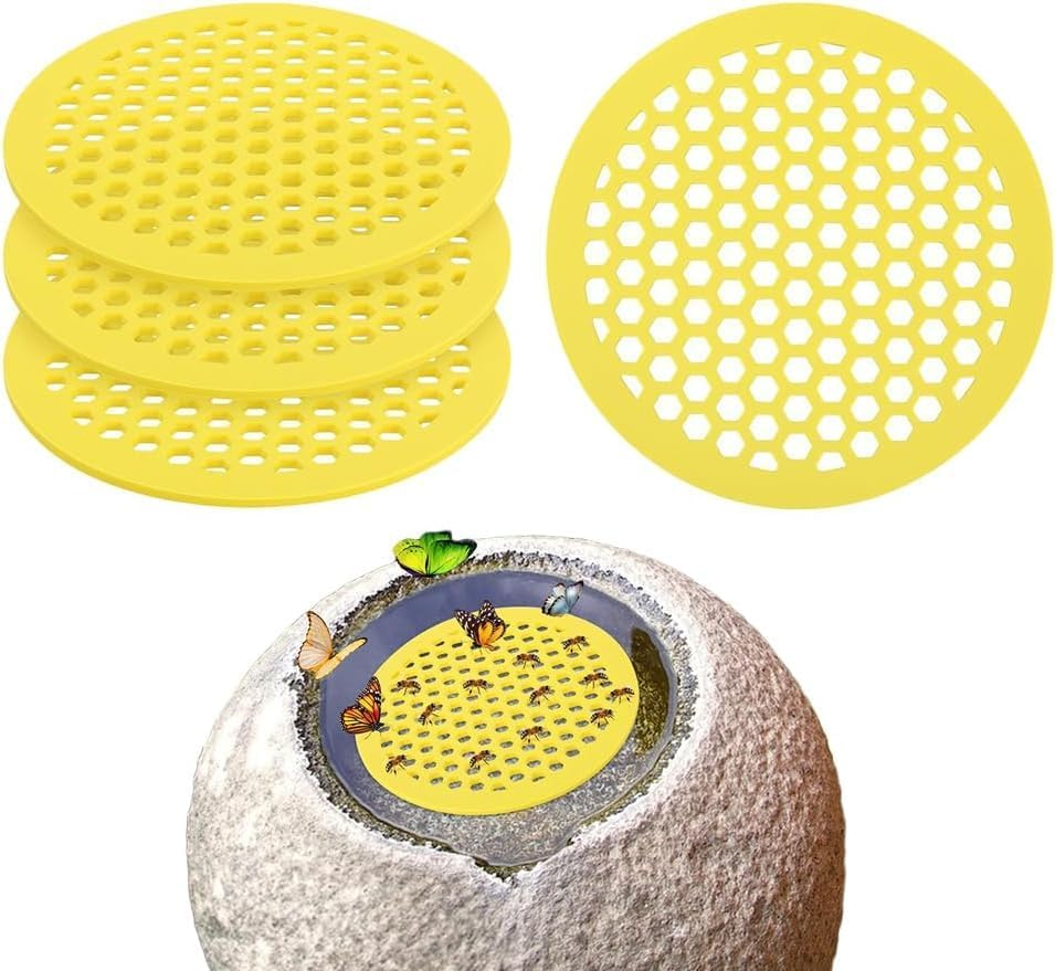 Floating Bee Island Butterfly Feeder Drinker, 4Pcs EVA Foam Bee Feeder and Butterfly Drinking Station, EVA Foam Floating Bee Waterer Butterfly Watering Station, round Shaped image number 2
