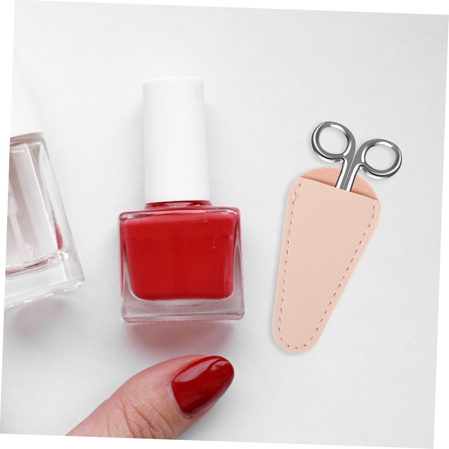 MUCKLILY 4Pcs Nail Clipper Protective Covers Cuticle Nipper and Tweezers Caps Compact Stylish PU Leather Soft Sleeve for Manicure Tool Protection