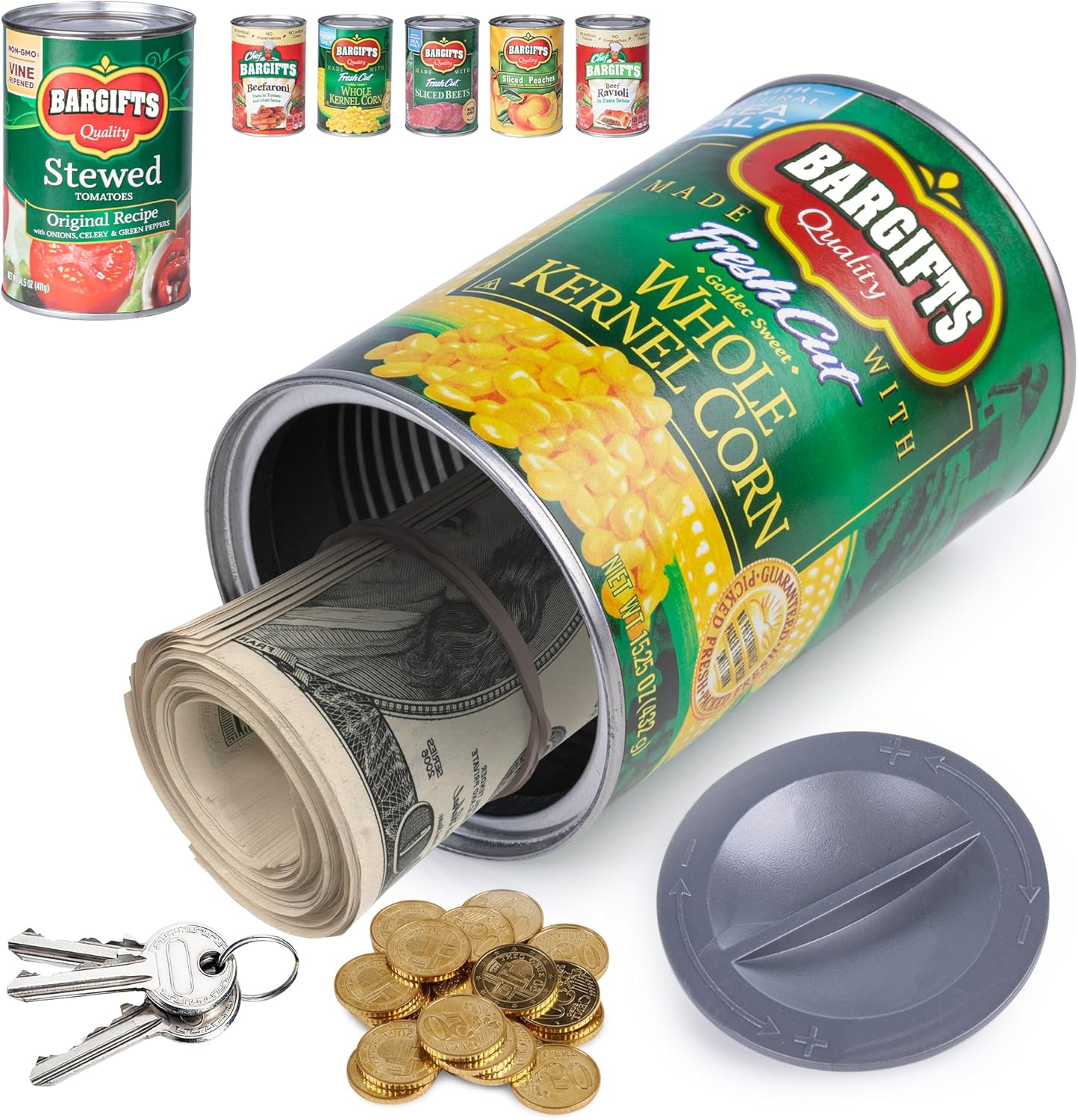 BARGIFTS Hidden Safe Fake Can with Hidden Compartment, Corn