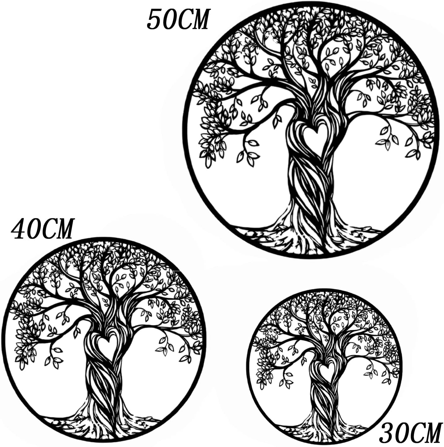 50Cm Metal Art Tree of Life Wall Hanging Decor Room Decoration Bedroom Artwork Decoration Tree of Life Indoor Plaque Viking Iron Artwork Ornament image number 6