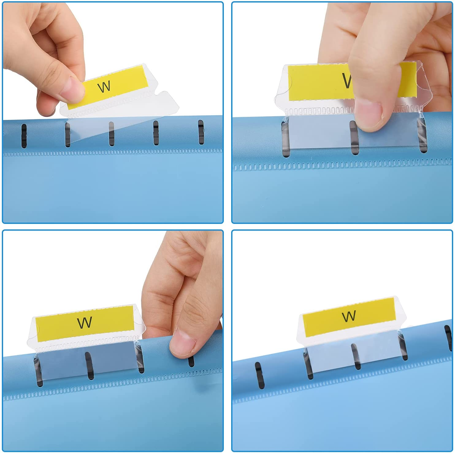 Merrynine A4 Suspension Files, 15PCS Polypropylene Filing Cabinet Suspension Files with Tabs and Card Inserts for School Home Work Office Organization image number 4