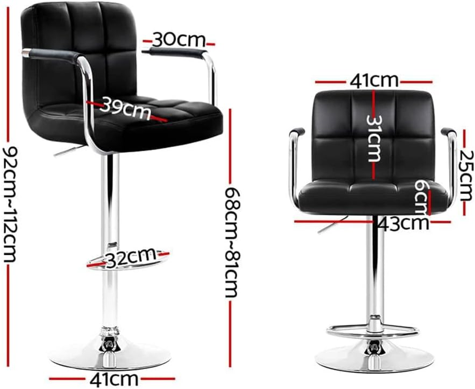 Artiss Bar Stools Stool Set of 4 Adjustable Kitchen Swivel Counter Barstools Dining Chair Gas Lift Leather Black in 68-81Cm Seat Height Floor for Home Bar Dining Room Cafe Outdoor Indoor image number 5