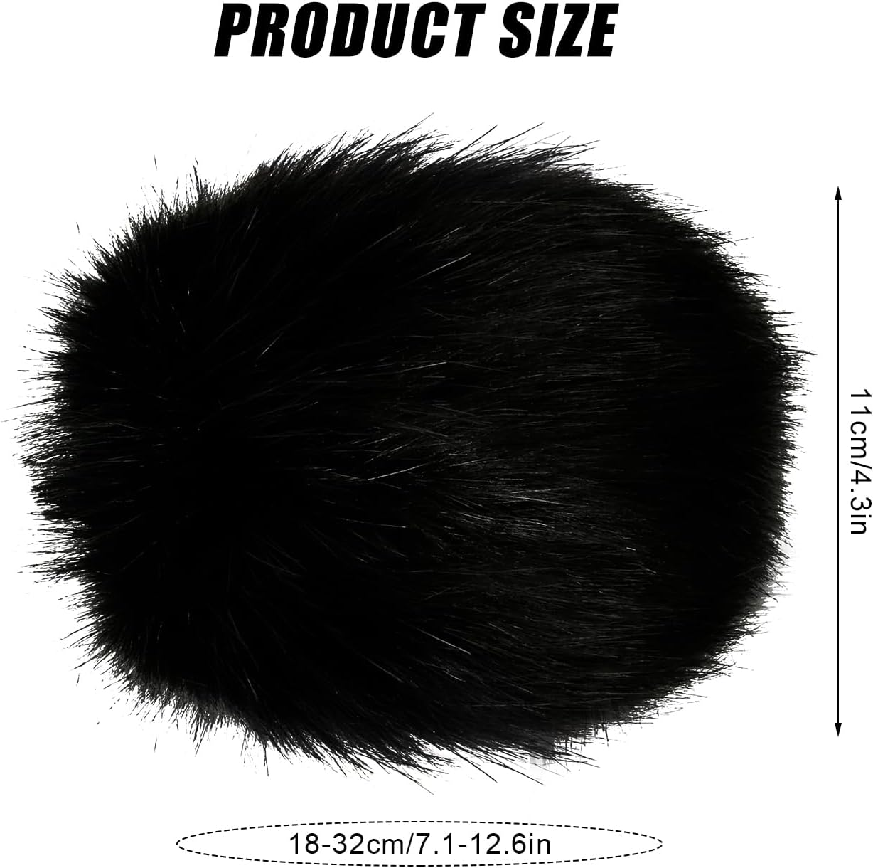 XIHIRCD Winter Wrist Cuff Warmers, Faux Fur Wrist Cuffs for Women Wrists and Arms Warm Stretch Short Arm Warmers Wrist Cuff - Black image number 6