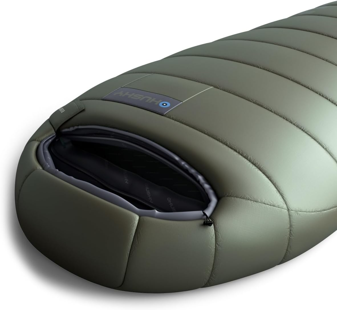 Husky Ruby Sleeping Bag 3 Seasons, Warm Mummy Sleeping Bag for Adults, Summer Sleeping Bag for Camping, Trekking and Outdoor (Dark Green, 220 X 85 Cm)