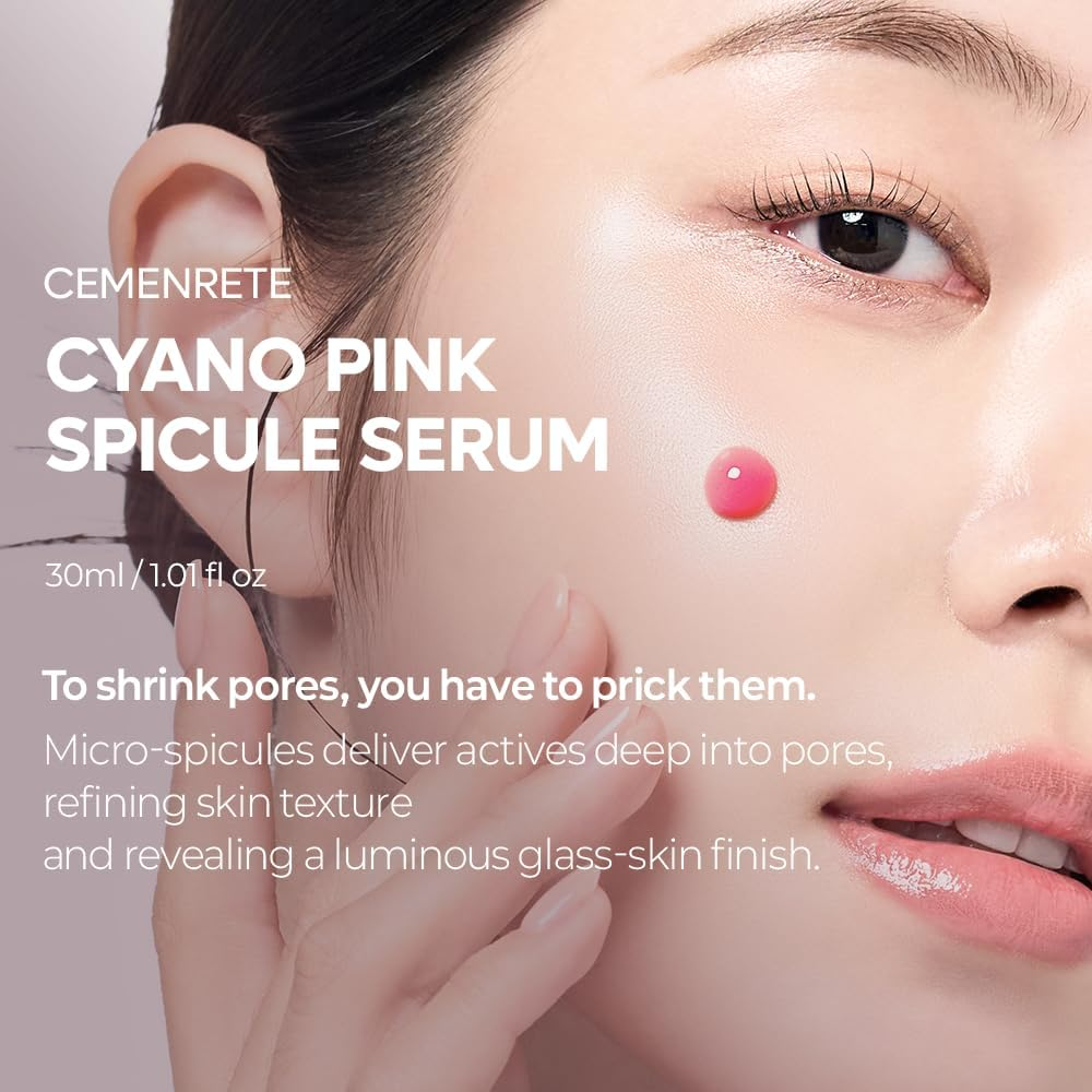 Dr.Melaxin Cemenrete Cyano Pink Spicule Serum with Calcium, Pore Tightening Refines Pores Tightening Serum 1.01 Fl. Oz.