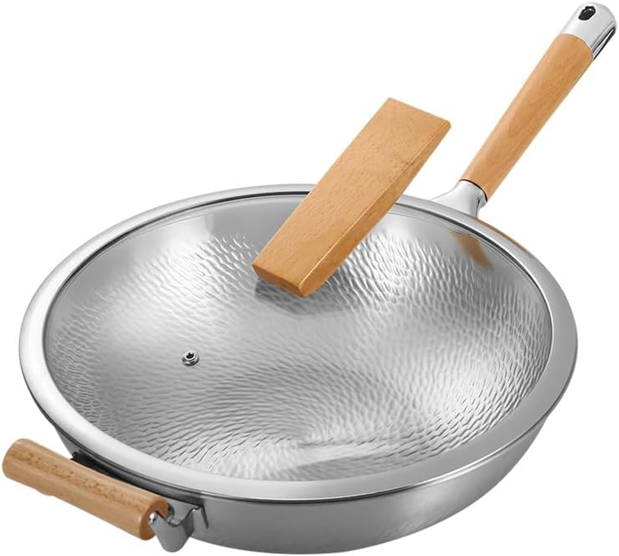 304 Stainless Steel Non-Stick Frying Pan for Gas Stoves Ideal for Stir-Frying Soup Making Non-Scalding Handle Induction Frying Pan image number 5