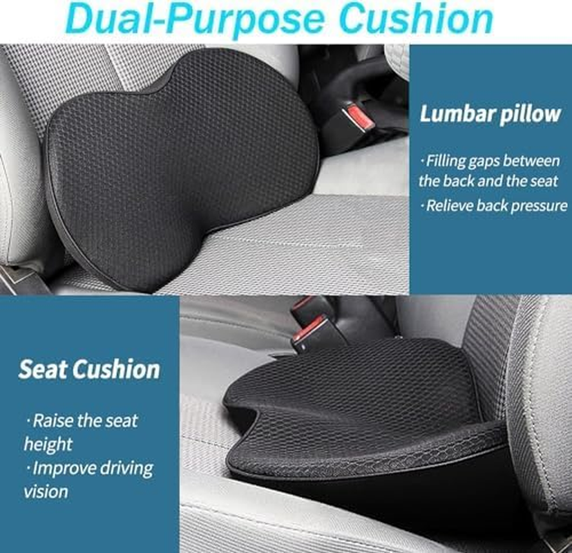 Wedge Car Seat Cushion, Memory Foam Car Truck Coccyx Seat Pillow for Driving - Sciatica and Back Pain Relief - Heightening Wedge Cushions for Car Driver Office Lumbar Tailbone Support image number 3