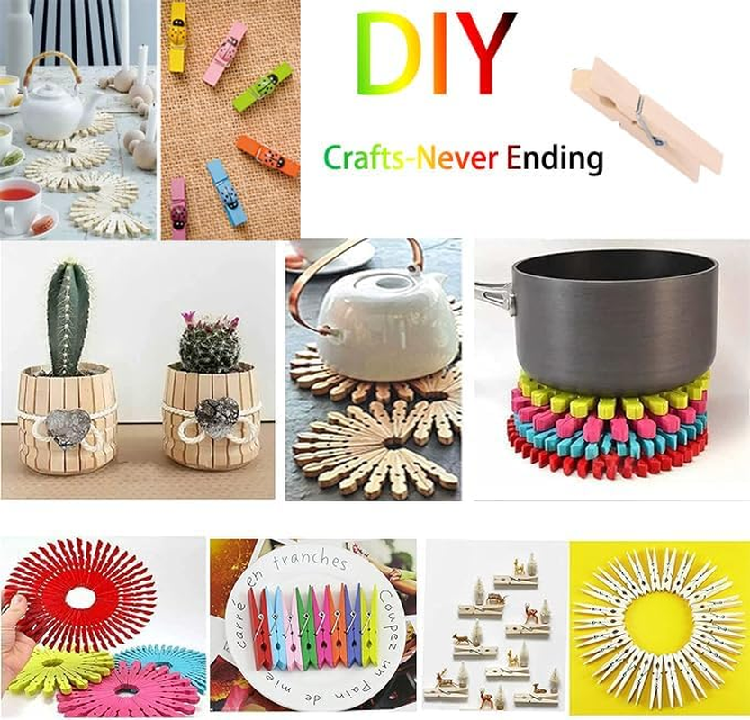 WEZCHUGHAOL 50Pcs Clothes Pins Wooden Duty Wood Clips for Hanging Clothes Pictures Outdoor Wood Pins for DIY Crafts image number 3