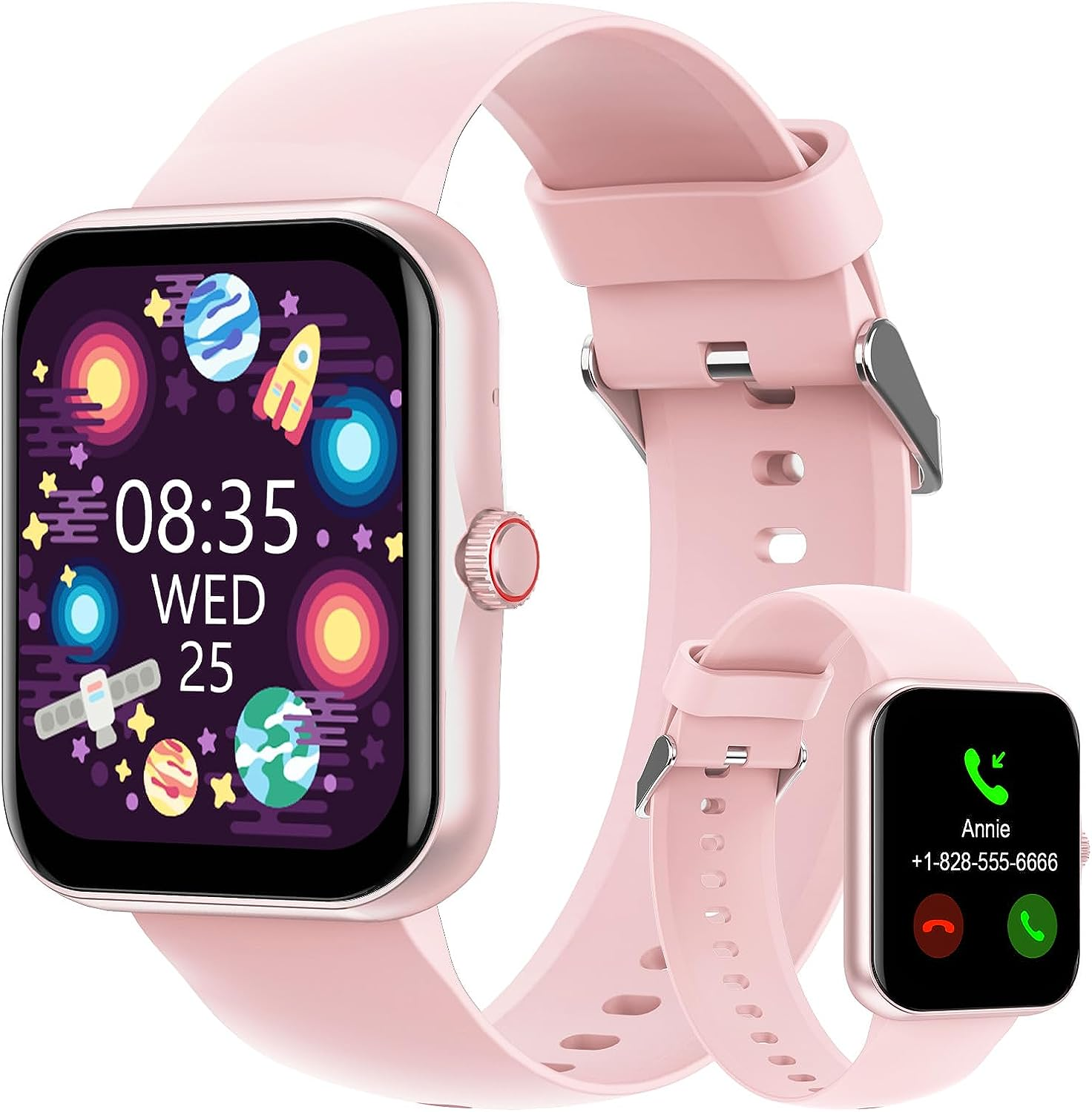 Smart Fitness Tracker Watch for Childrens, Kids Cute Sport Smartwatch with Heart Rate Blood Oxygen 37 Exercise Modes Step Counter Phone Calls Siri Recall App Notifications Music Calculator Alarms Pink image number 6
