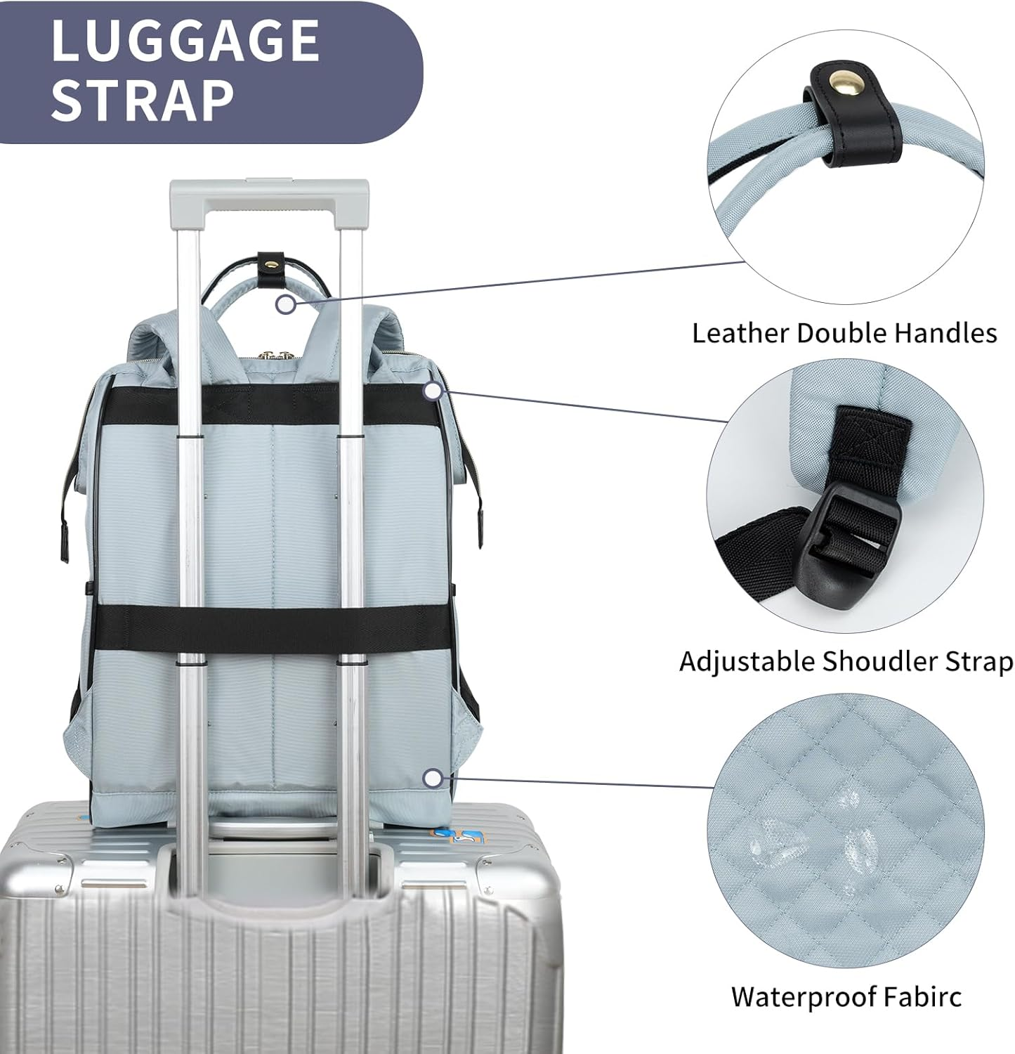 EMPSIGN 15.6-16.2 Inch Laptop Backpack for Women Men Water Repellent Back Pack with USB Port & RFID Blocking, Casual Light Weight College Student Book Bag for Travel School Work image number 2