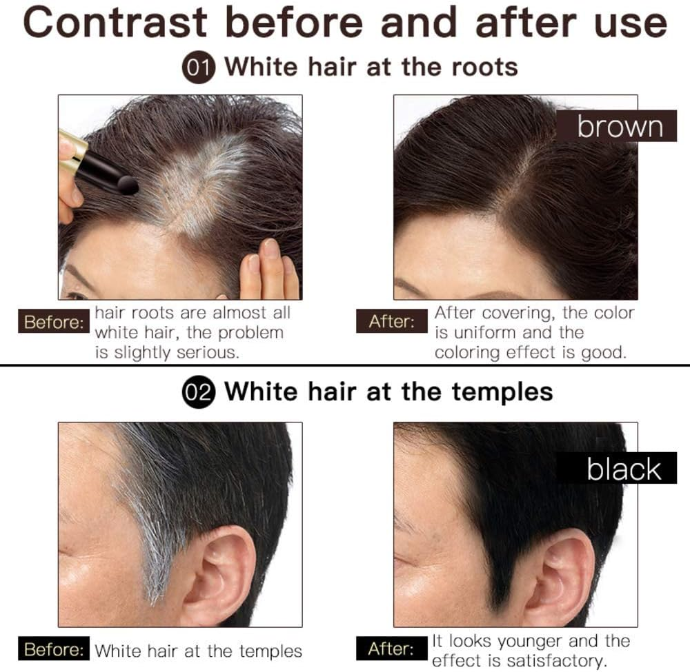 One-Time Hair Dye Instant Gray Root Coverage Hair Color Modify Cream Stick Temporary Cover up White Hair Colour Dye 3.8G image number 2