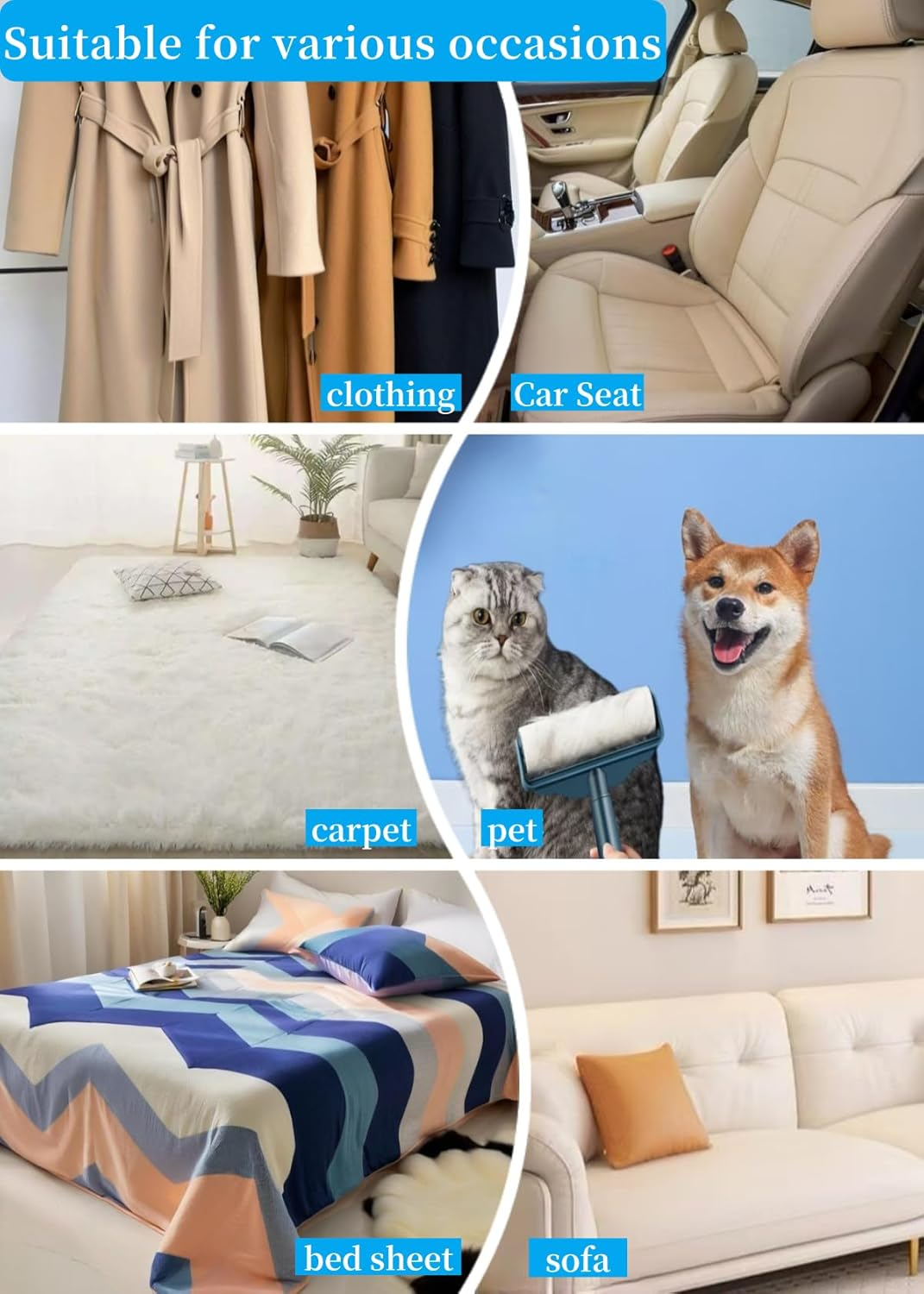 Bryzant Large Lint Roller Refills 6.3 Inches Pet Extra Sticky Refills 360 Sheets for Cat and Dog Hair Removal Clothes Carpet Couch Floor Remove Dust(6) image number 4