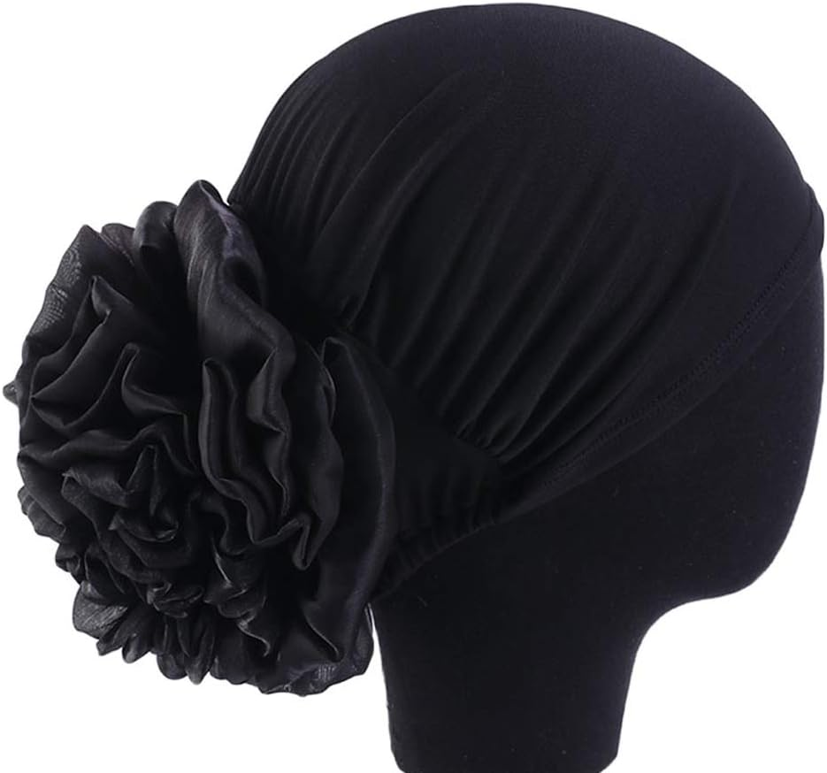 Women Flower Elastic Turban Beanie Head Wrap Chemo Cap Hat image number 4