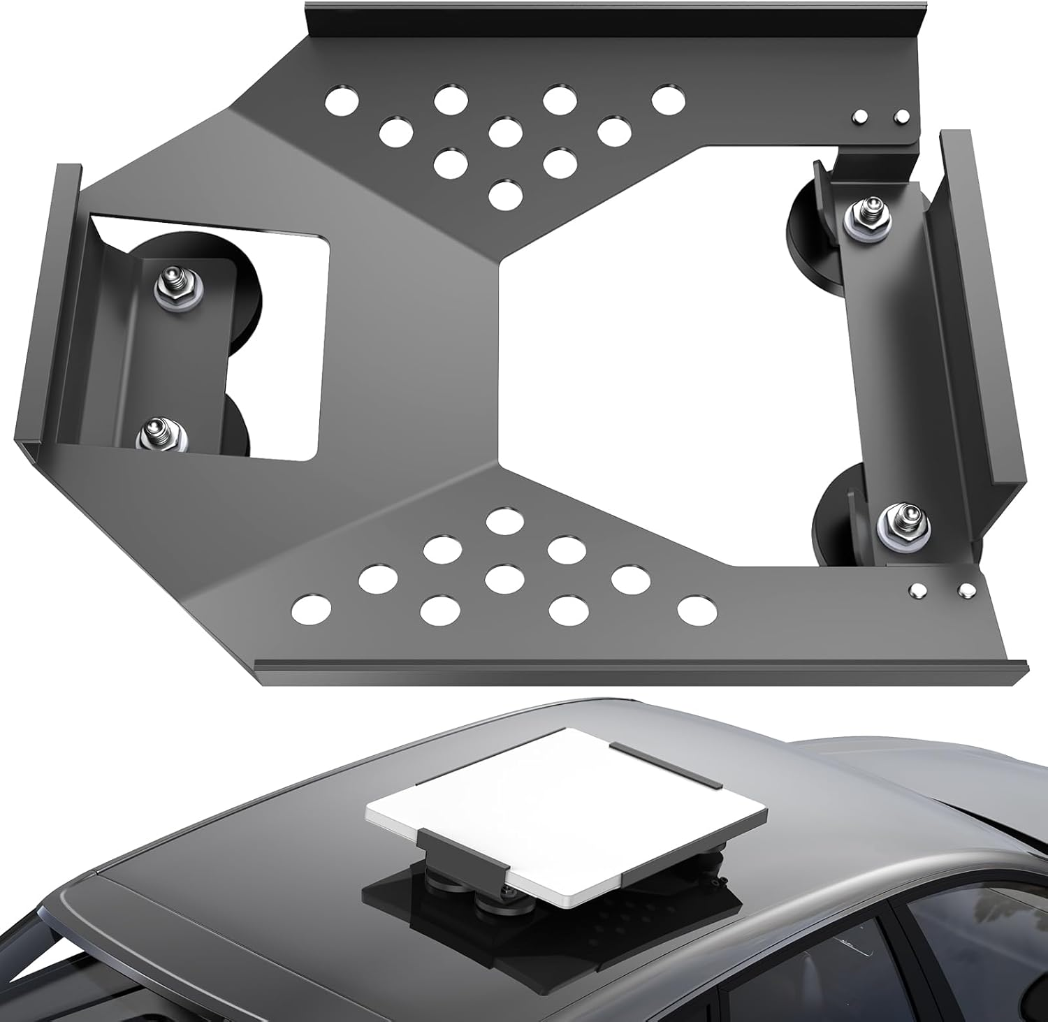 For Starlink Mini Mount, Magnetic Starlink Mini Car Mount Base Suction Cup Accessories Truck RV Flat Rack Roof Sunroof Kit Boat V4，For Camping, High-Speed & Extreme Conditions (White)