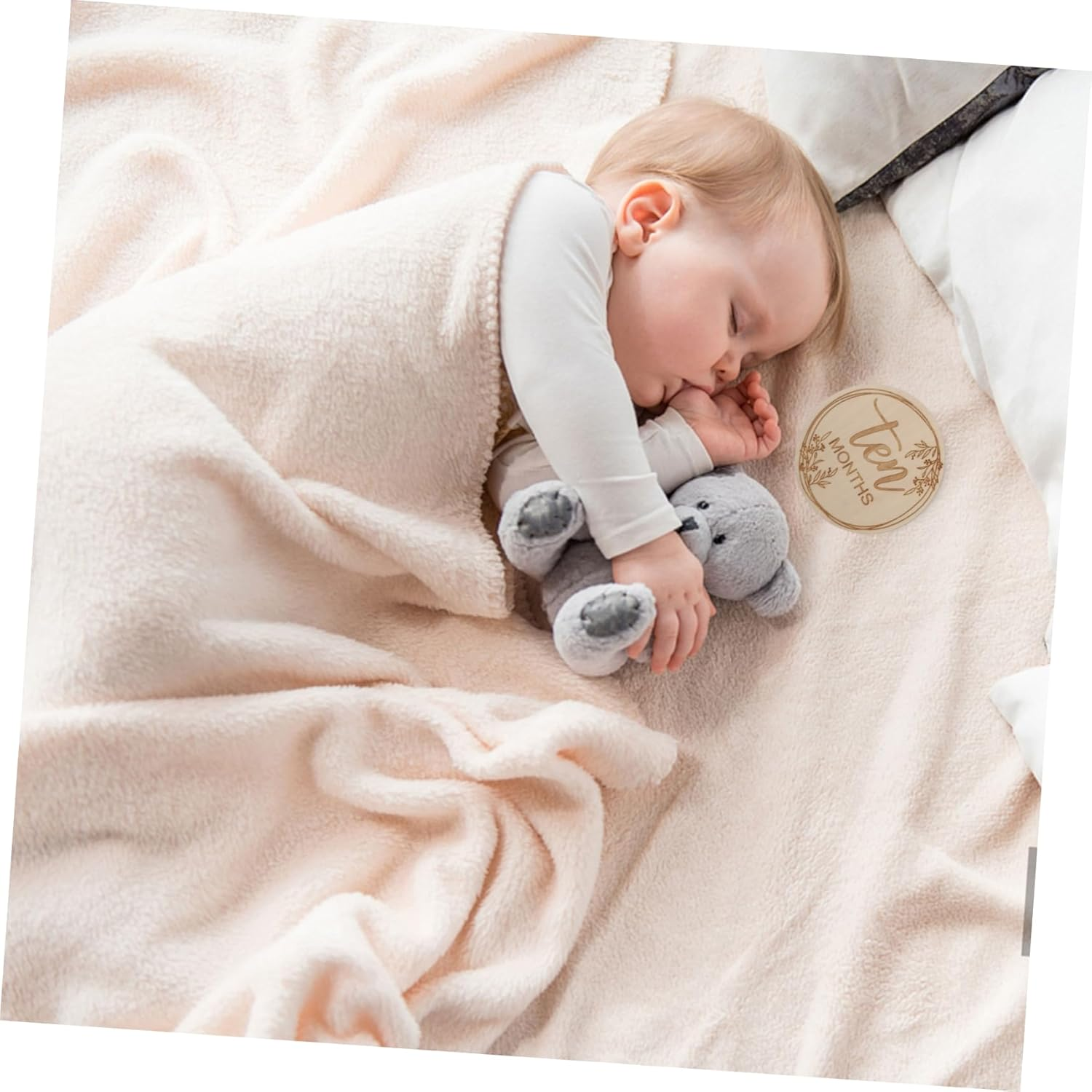 Milisten 1 Set Milestone Cards Wooden Growth Cards for Newborn Photography Creative Birth Announcement Props Chic Design for Unique Growth Album Safe and Reusable image number 6