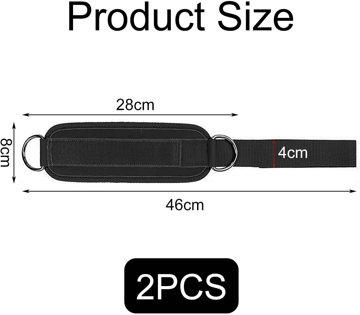 Icovalescent Pack of 2 Foot Straps Cable Pull, Fit Grip Lifting Straps for Fitness, Gym, Workout, Cable Machines, Strength Training Equipment (Black) image number 4