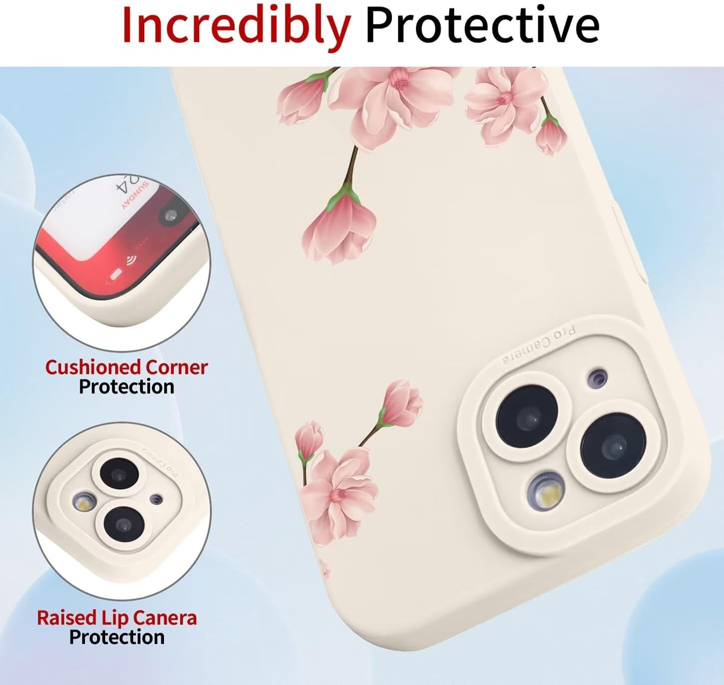 ILING Liquid Silicone Case for Xiaomi 15 5G, Ultra Thin Elegant Flowers and Cute Cartoon Pattern Women'S Mobile Phone Case, Soft TPU Bumper Shockproof Protective Case (White Q07) - Purple Q13 image number 3
