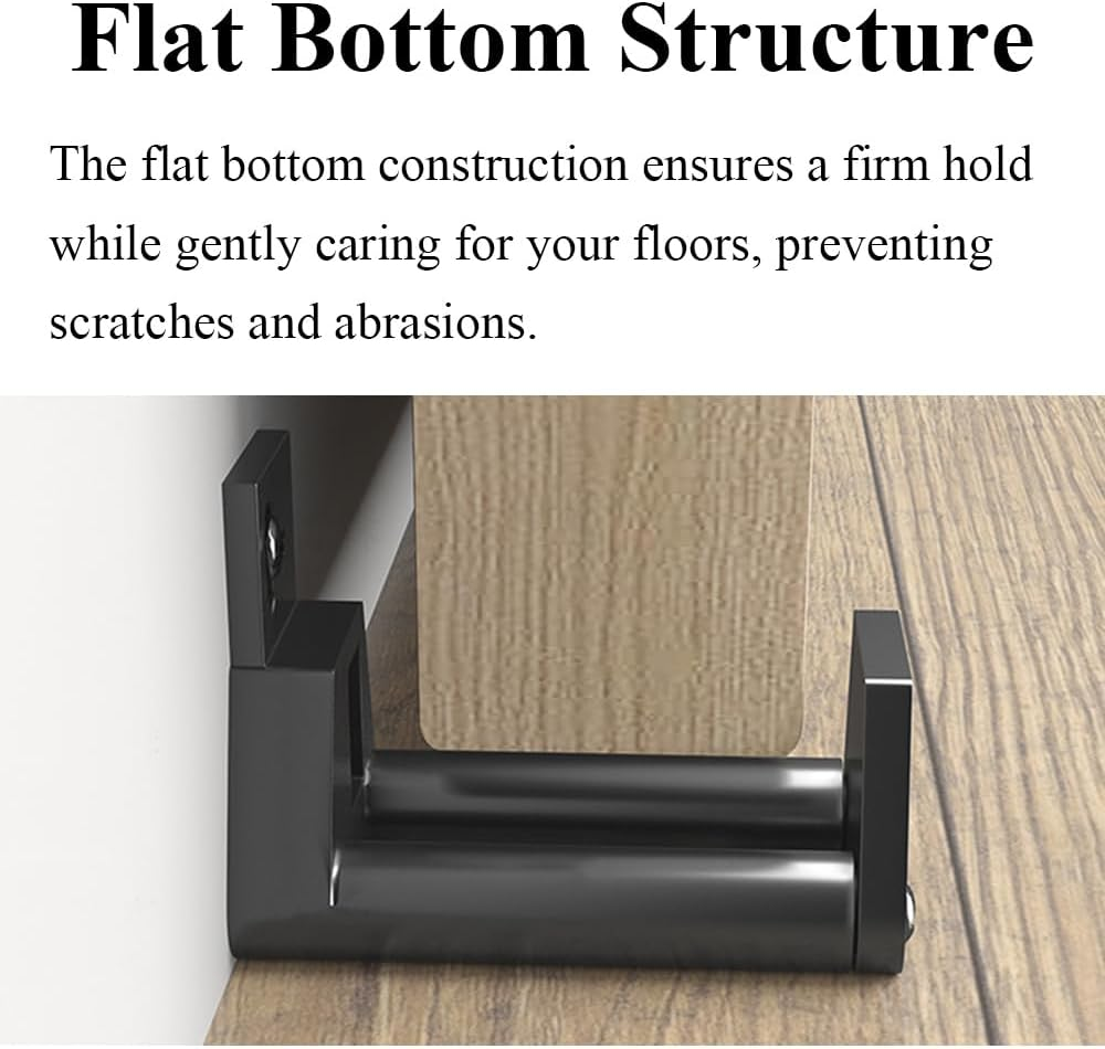 2 Pack Barn Door Guides, Adjustable Sliding Barn Door Floor Guide Wall Mounted Plastic Door Floor Guard with Screws - Black image number 1