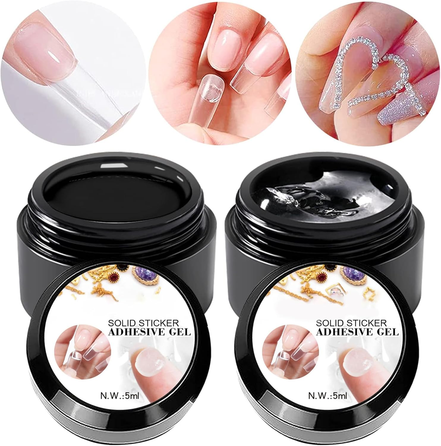 3D Sculpting Gel - Extension Tips Sculpting Glue,French Tip Styling Gel | for Rhinestone Flower Charm Stamping Salon Home Manicure Toe French Tips image number 4