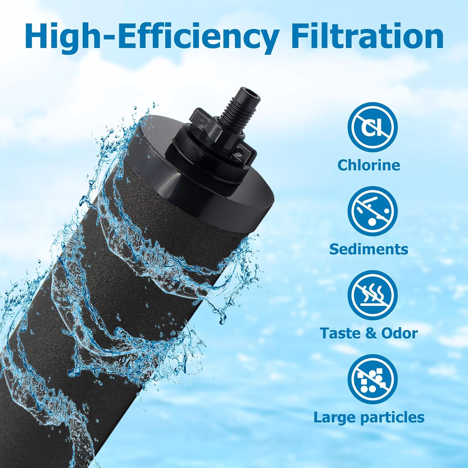Water Filter Replacement for Berkey&reg; BB9-2 Black Activated Carbon Filters, Compatible with Berkey&reg; Gravity Water Filter System, Pack of 4 image number 3