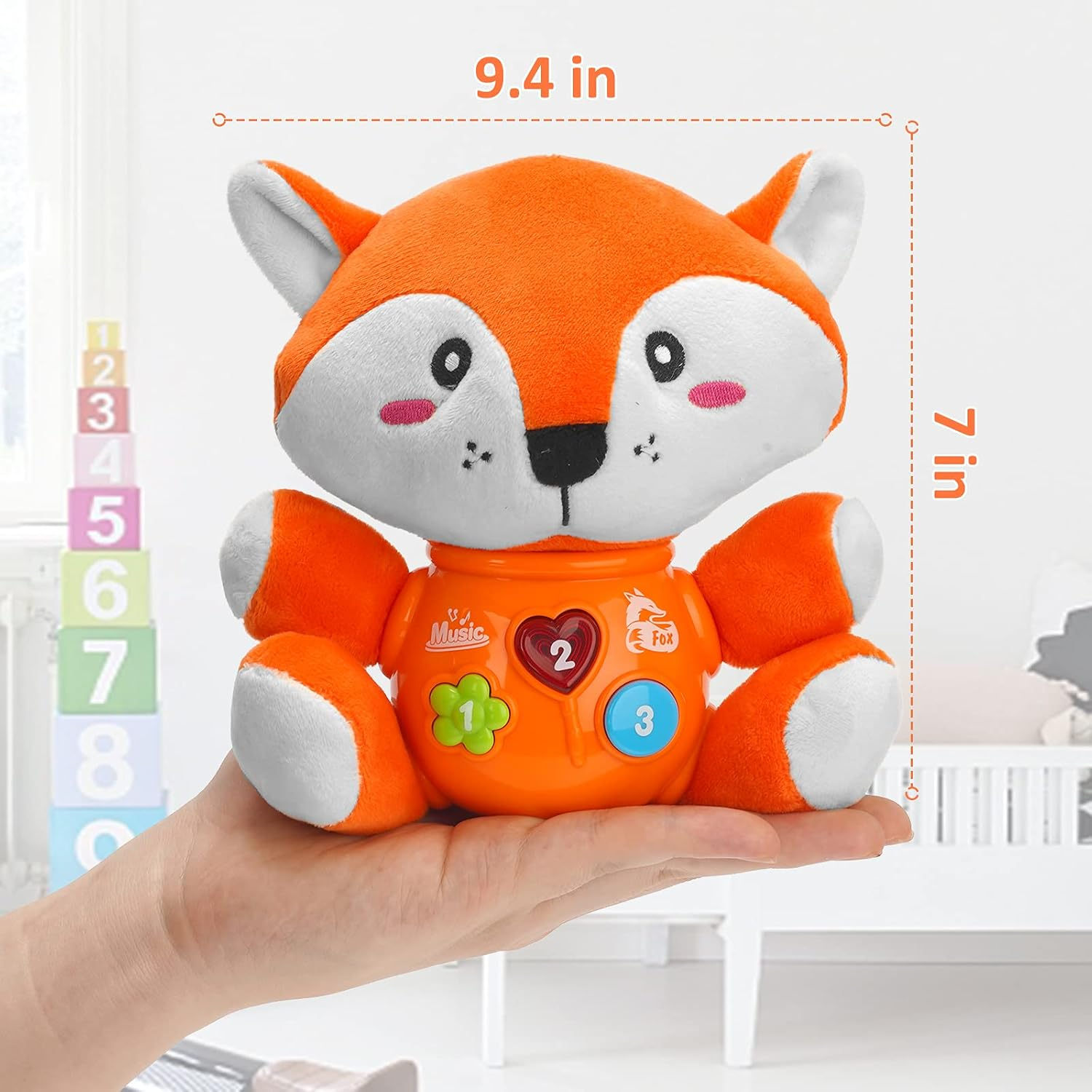 Musical Baby Toys, Daboot Cute Fox Baby Newborn Toys for Toddlers Babies 0 3 6 9 12 Month, Infants Baby Toy for Girls and Boys Best Gift image number 4