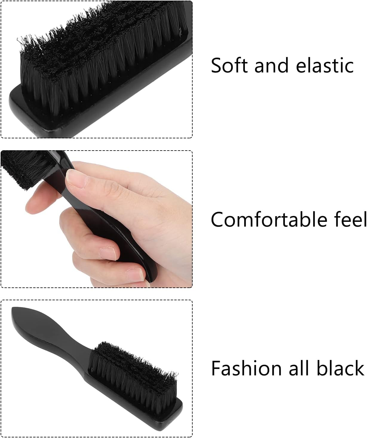 Neck Brush, Wooden Handle Fine Workmanship Skid Resistance Hair Cutting Brush Nylon Hair Brush for Hair Salon image number 6