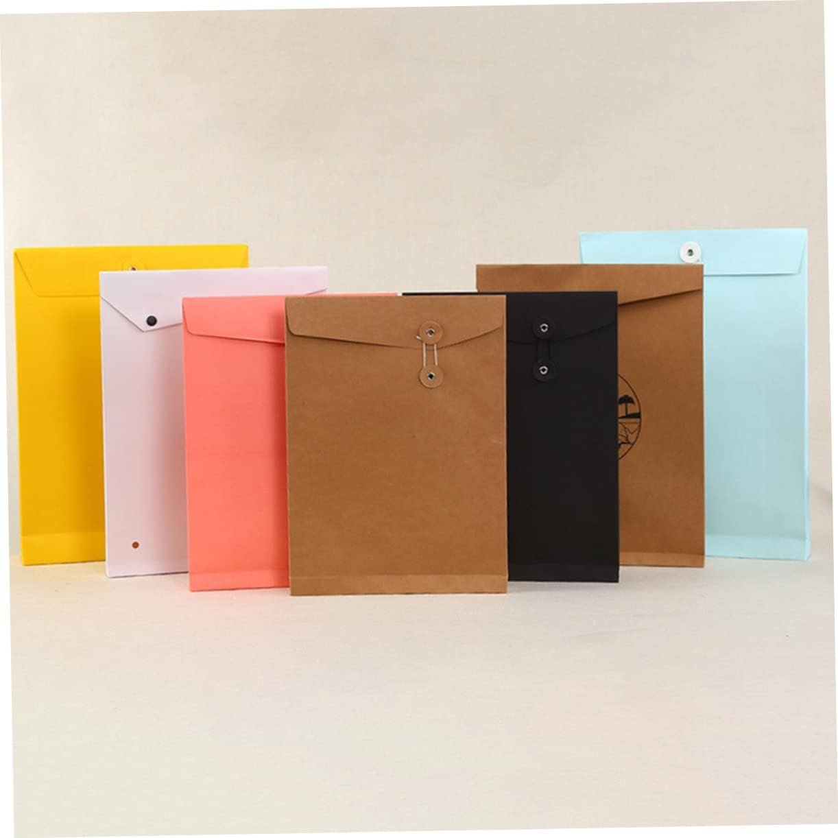 SEWACC 6Pcs White File Bag Paper Organizer Document Carrier Bag for Office Stationery Clothes Packing File Holder - Brown image number 7