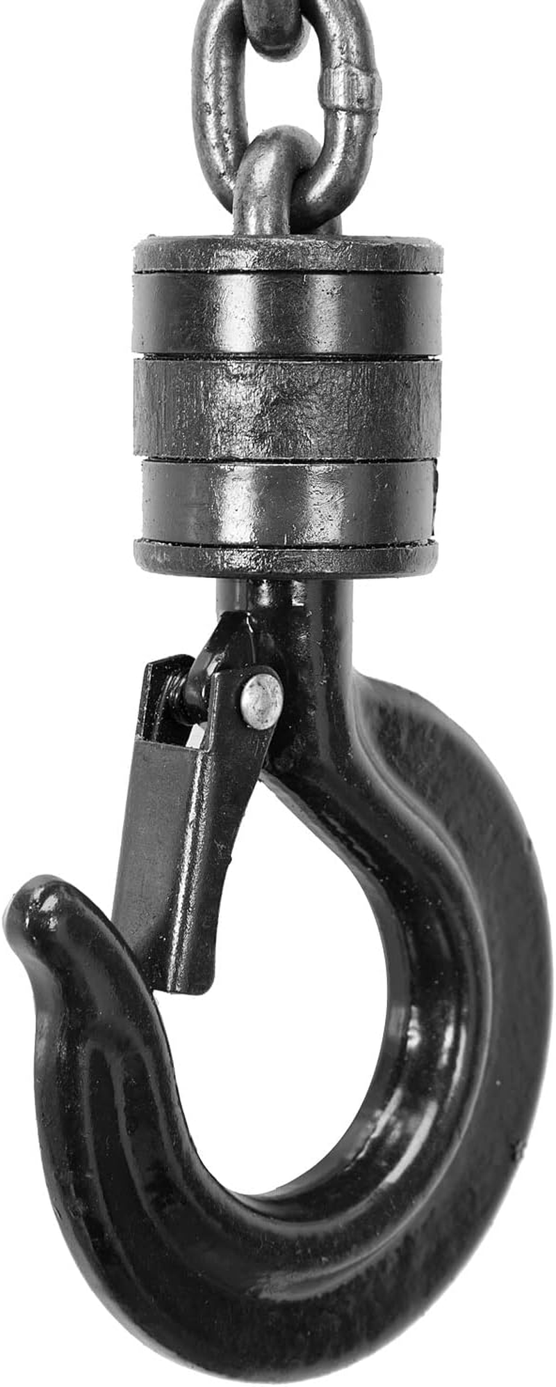 Torin ATR9010B Manual Hand Lift Steel Chain Block Hoist with 2 Hooks, 1 Ton (2,000 Lb) Capacity, Black image number 3