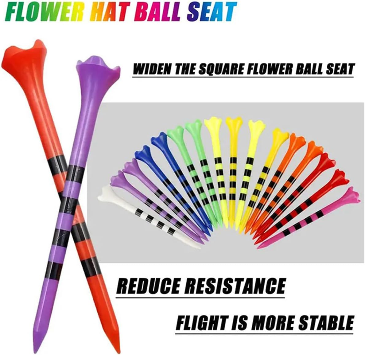 30Pcs Golf Tees,Golf Tees Bulk Reduce Side Spin and Friction,Fathers Day Christmas Birthday Gifts from Daughter Son, Men image number 3