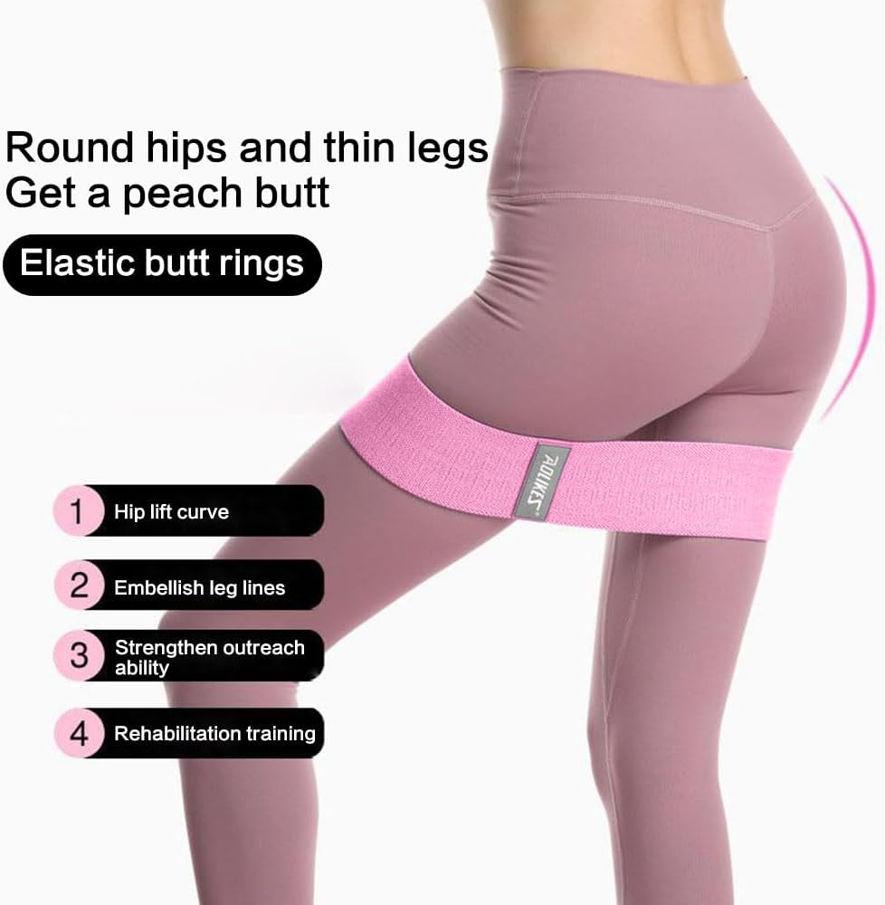 JZS 3 Levels Booty Bands Set, Fabric Resistance Workout Bands Resistance Loop Exercise Bands for Legs Butt at Home Fitness, Yoga, Pilates image number 4