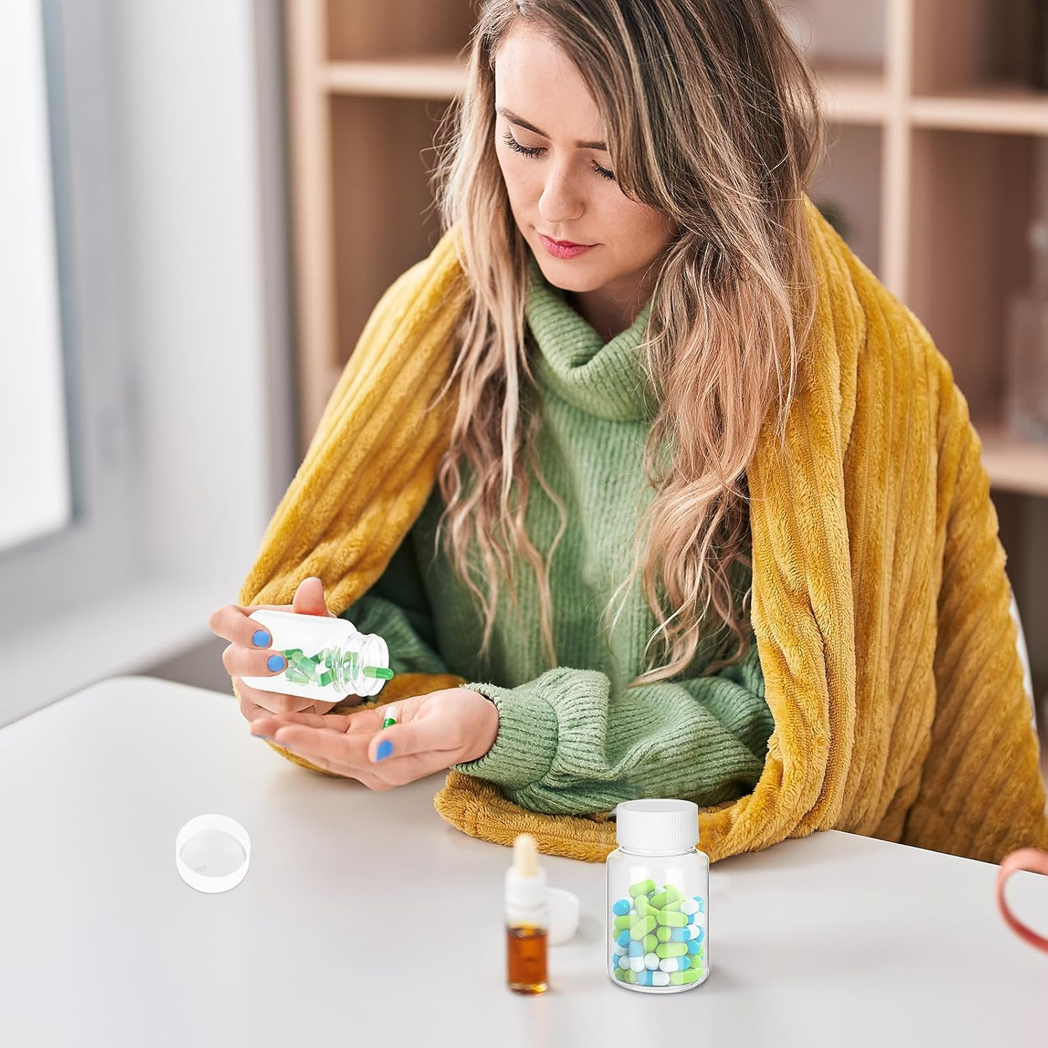 4Pcs Clear PET Plastic Bottling Bottle, 80Ml Empty Organizer with Caps, Small Travel Bottling Bottle, Containers for Liquid Solid Powder (Transparent, 80Ml) image number 3