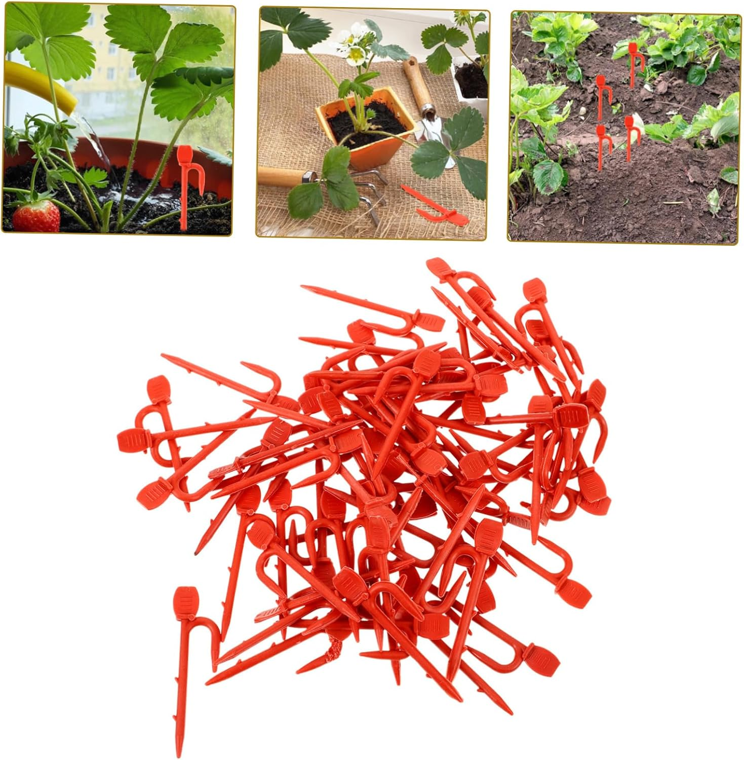 CIMAXIC 1Bag Stolon Fastening Clip Gardening Vine Clip Plant Fixing Supply Strawberry Seedling Fork Fastening Vines Clamp Gardening Plant Fixing