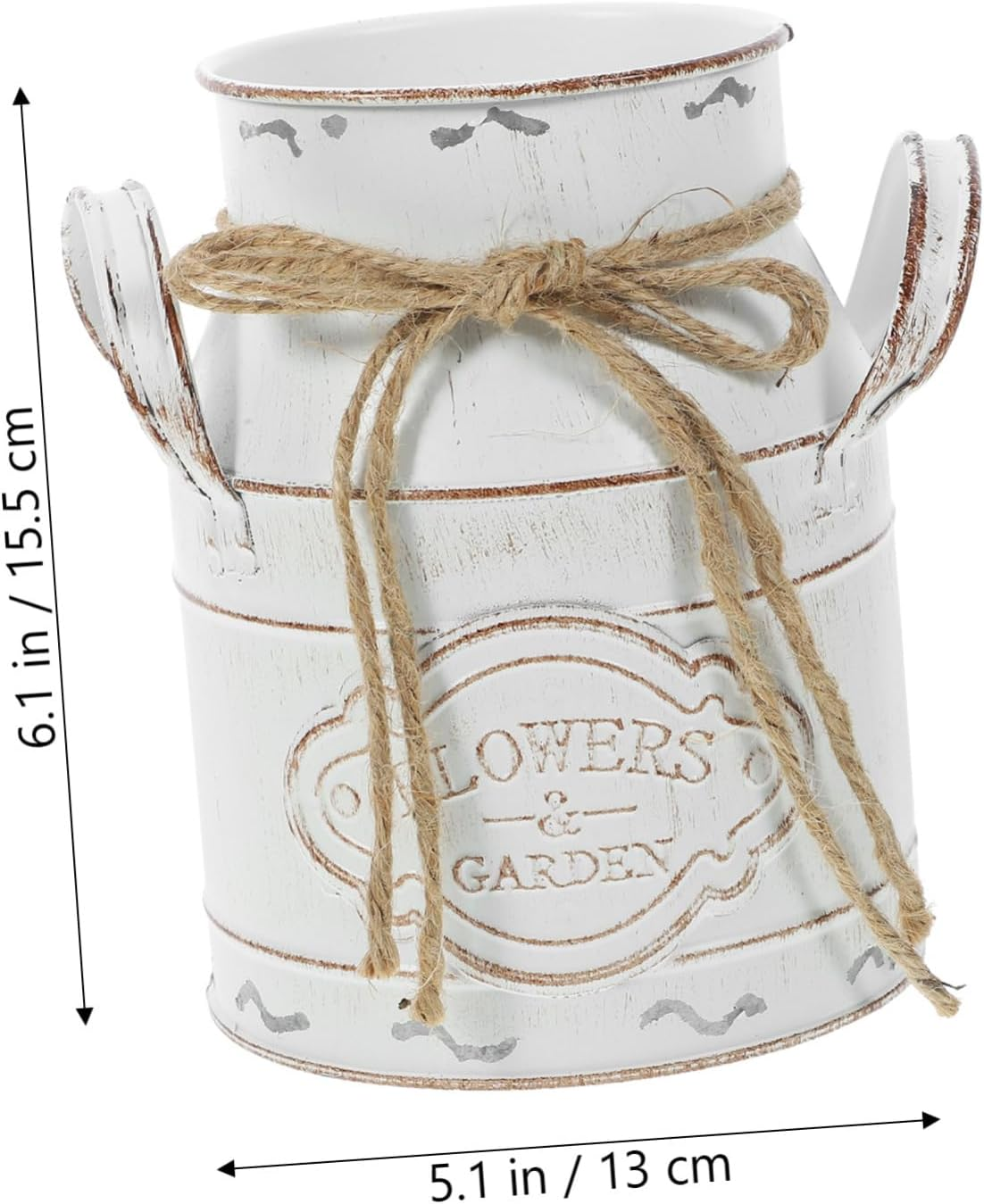 ORFOFE Retro Iron Flower Bucket for Desktop Garden Supplies Creative Planting Floral Vase Decor Handle Iron Bucket Flower Vase for Plant image number 5