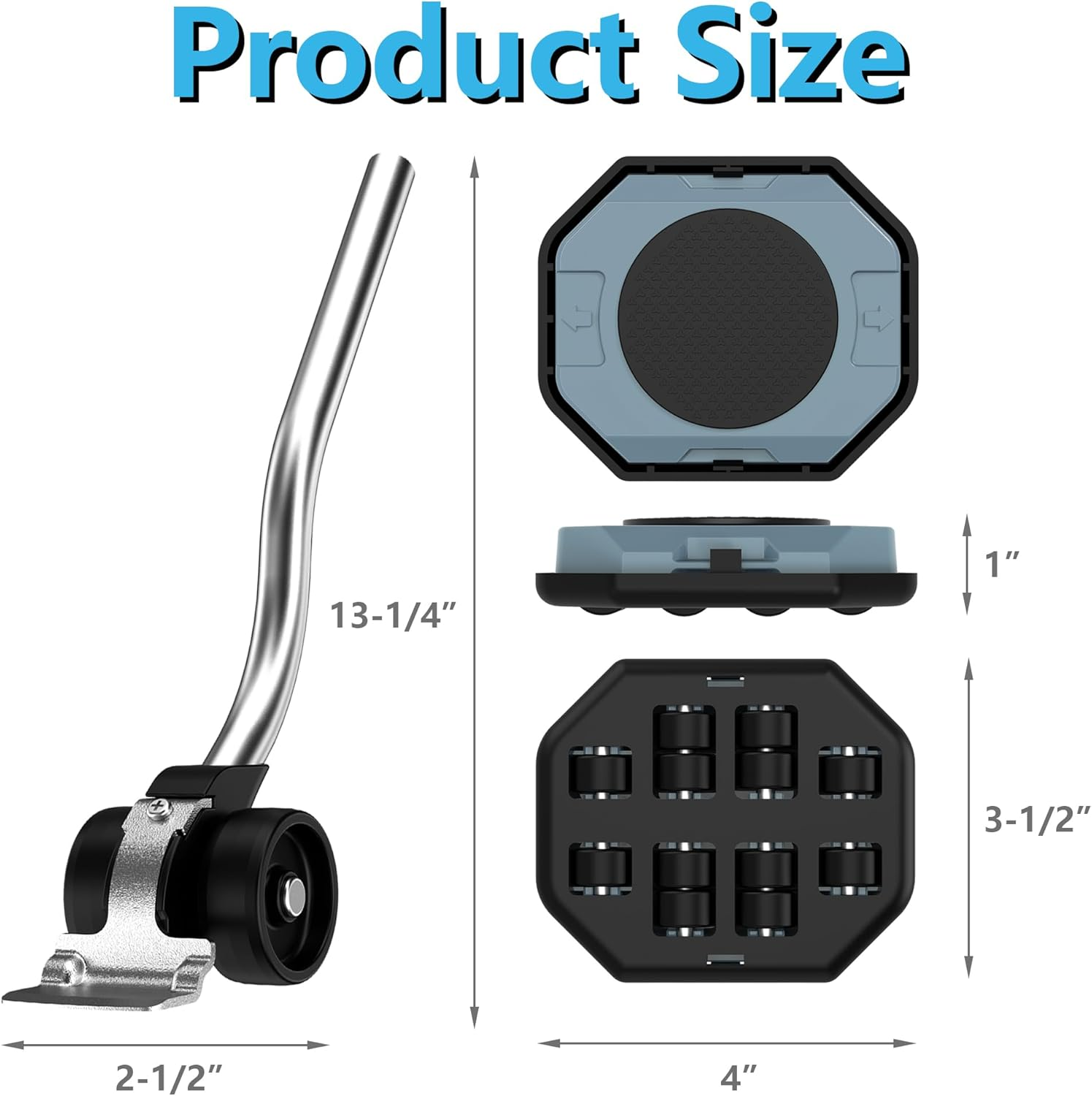 Furniture Lift Mover Tool, Heavy Duty Furniture Lifter and Movers Set with Sliders - Easily Move Heavy Items on Hardwood Flooring and Carpet (Grey Blue) image number 1