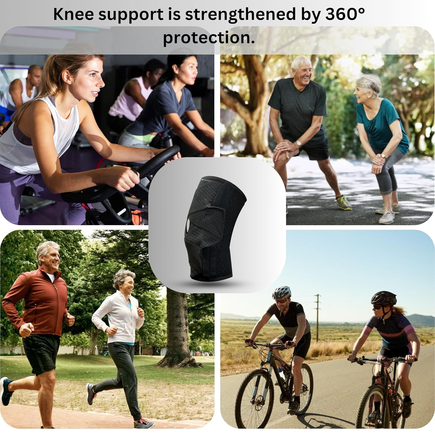 Wonder Care Compression Knee Brace Designed for Knee Pain, Sports, Running, Meniscus Tear & ACL Relief. Adjustable Knee Wrap with Side Stabilizers for Men & Women, Knee Support with Air Mesh Fabric image number 6