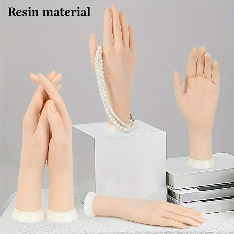 1 X Practice Nail Art Trainer Training Hand Tool Left Flexible Hand Model Flexible Display Hand Manicure Practice Prosthesis Hand for Nails - White image number 5