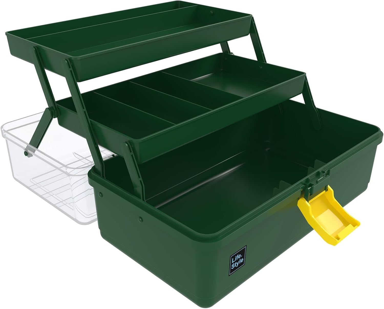 Craft Box, 13 Inch 3 Layers Multipurpose Craft Organizer and Storage Cabinet, Art Supply Storage for Sewing, First Aid and Cosmetic, Portable Handled Storage Box for Home, School, Office