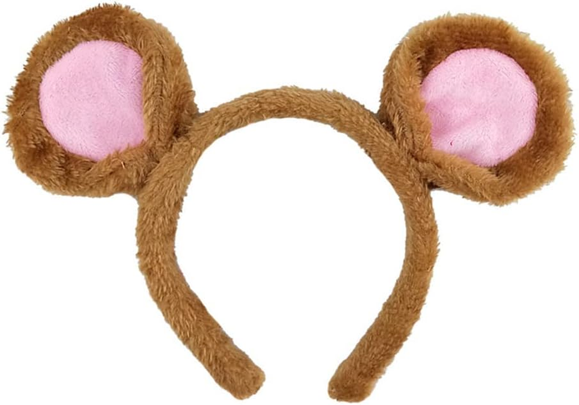Haveratio Soft Bear Ears Headbands Plush Mouse Ears Hair Hoop for Washing Face Cartoon Animal Hairbands Halloween Costume