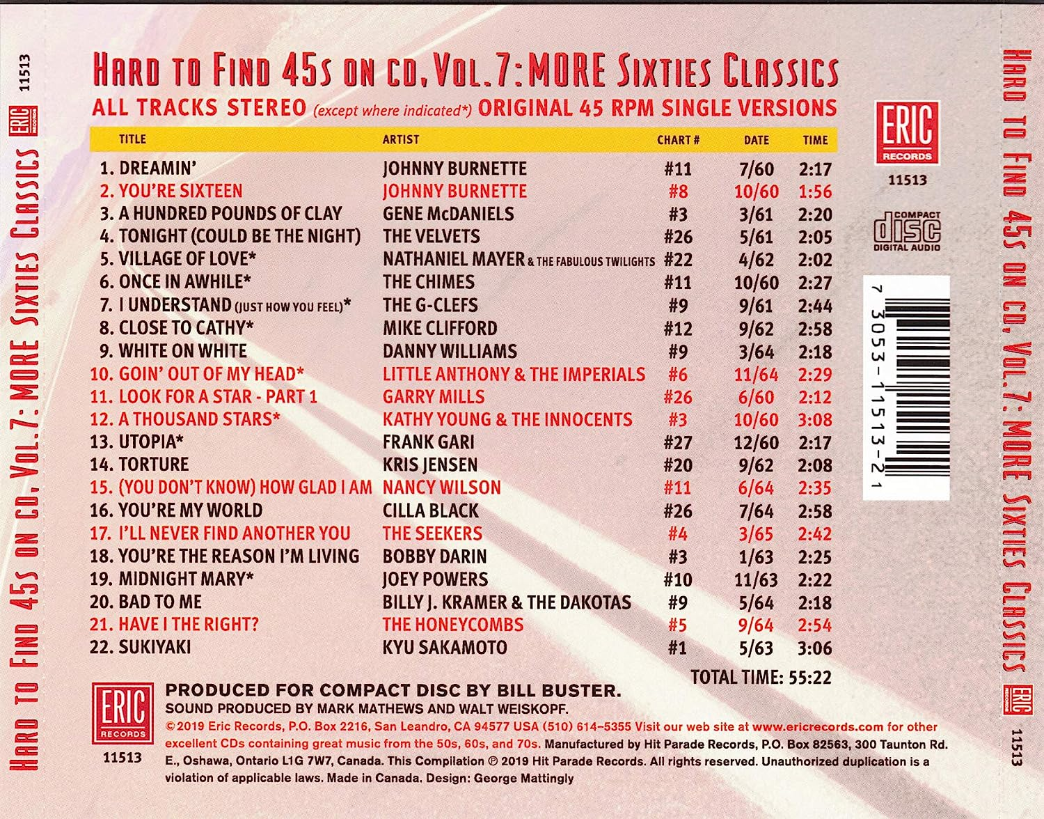 Hardtofind 45S on Cd Vol.7 More Sixties Classics image number 1