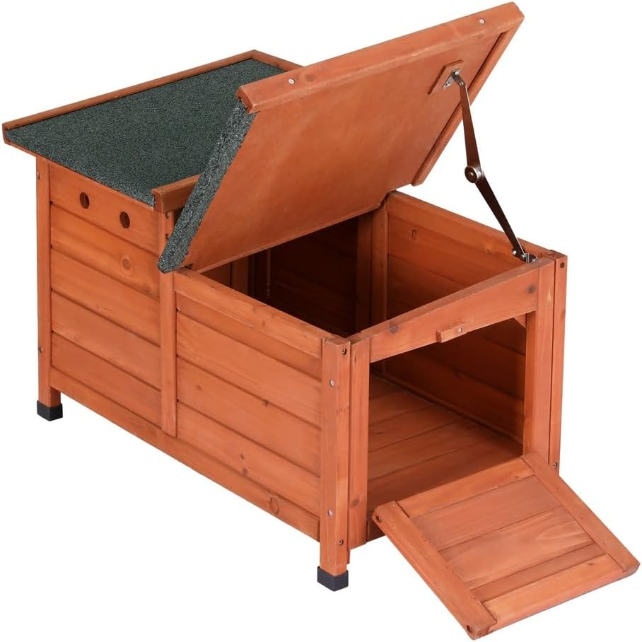 I.Pet Rabbit Hutch Outdoor Cat House Wooden Shelter Condo Small Enclosure Indoor