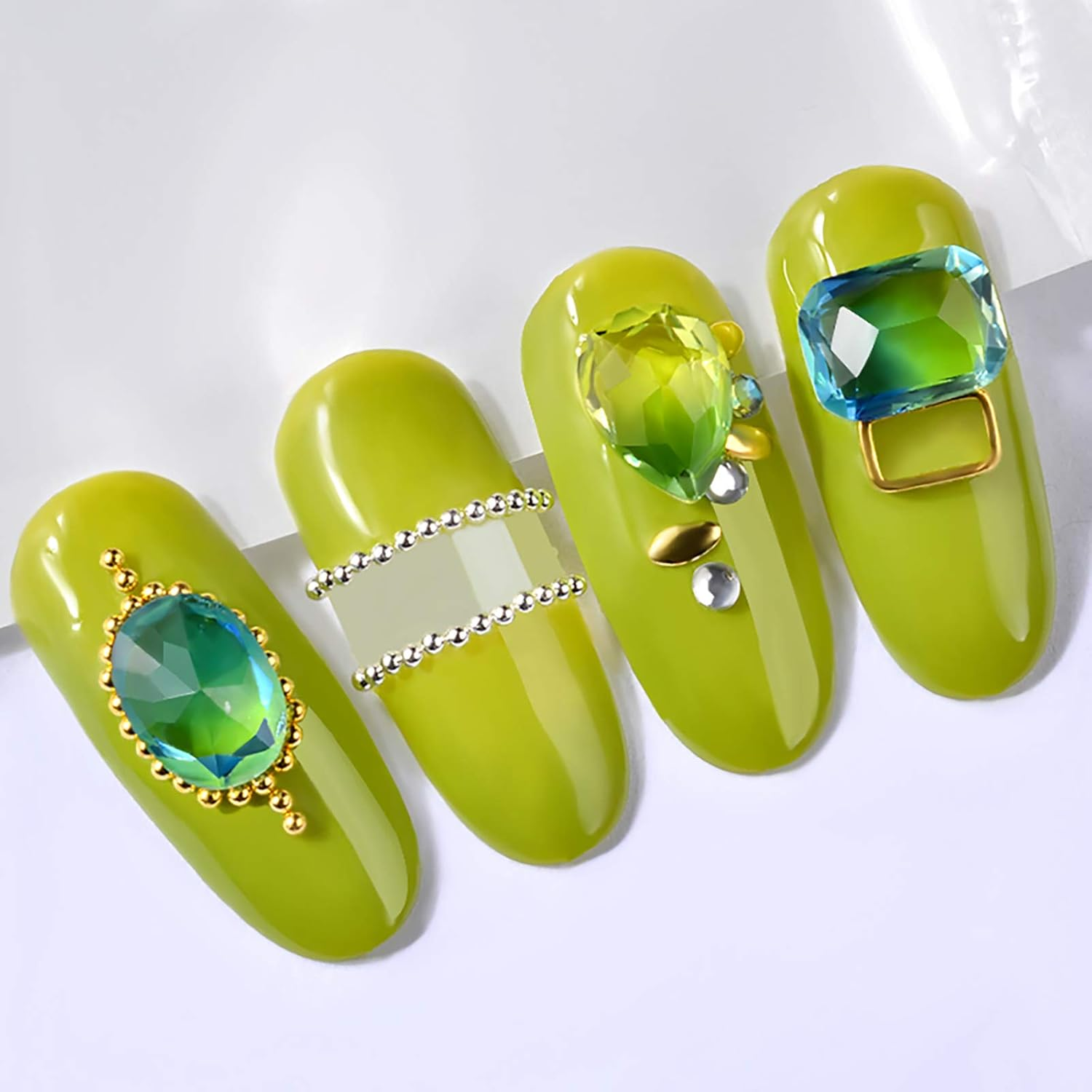 3 Grains Nail Art Rhinestones Nail Gemstone Rhinestone Decorative Nail Tourmaline Diamond Transparent Pink image number 2