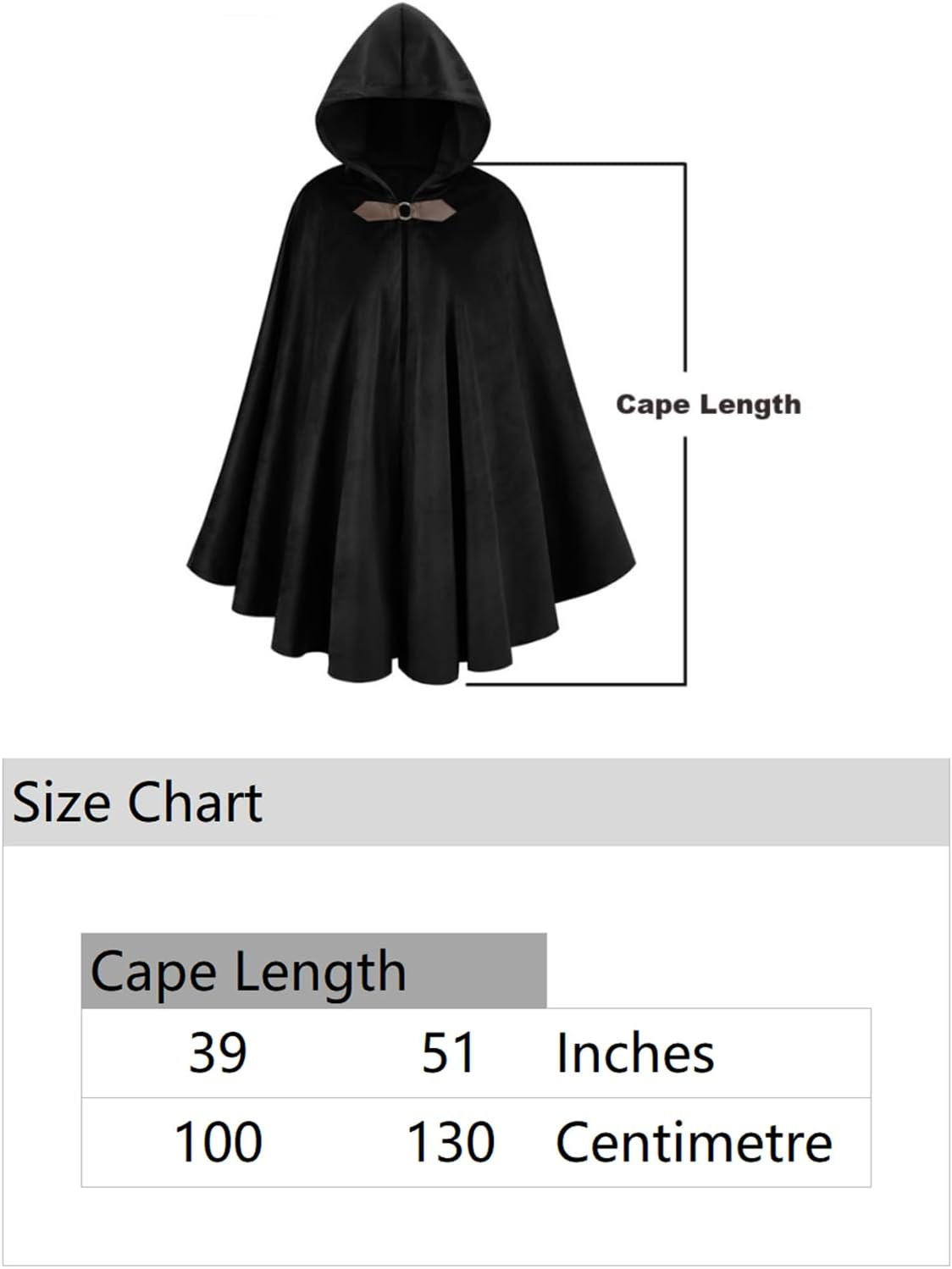 GRAJTCIN Renaissance Hooded Cape Velvet Cloak Victorian Capelet Medieval Hobbit Halloween Costume image number 5